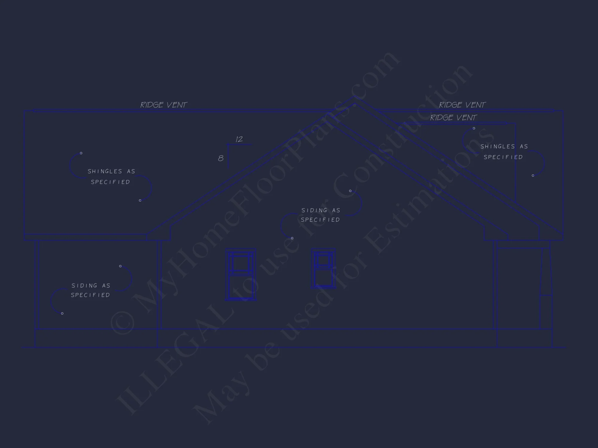 Traditional Colonial house Plan with 2 Floors and 4 Bedrooms