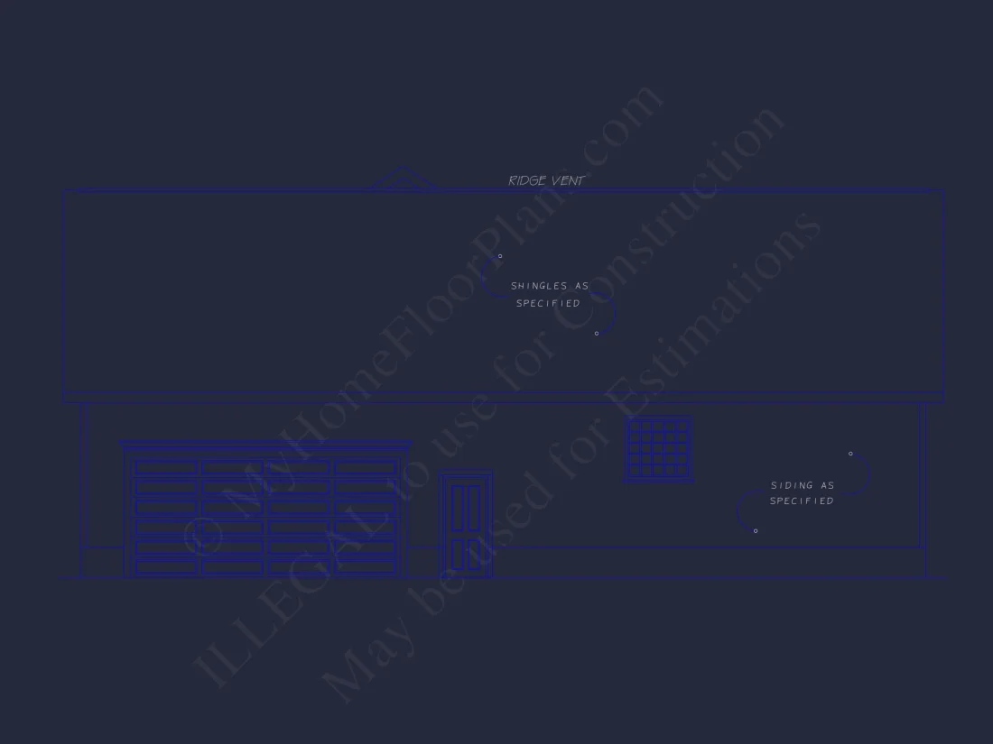 Traditional Colonial house Plan with 2 Floors and 4 Bedrooms
