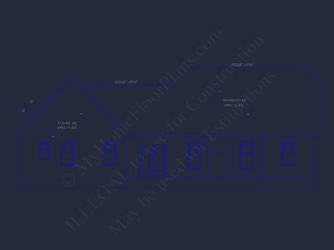 Traditional Colonial house Plan with 2 Floors and 4 Bedrooms