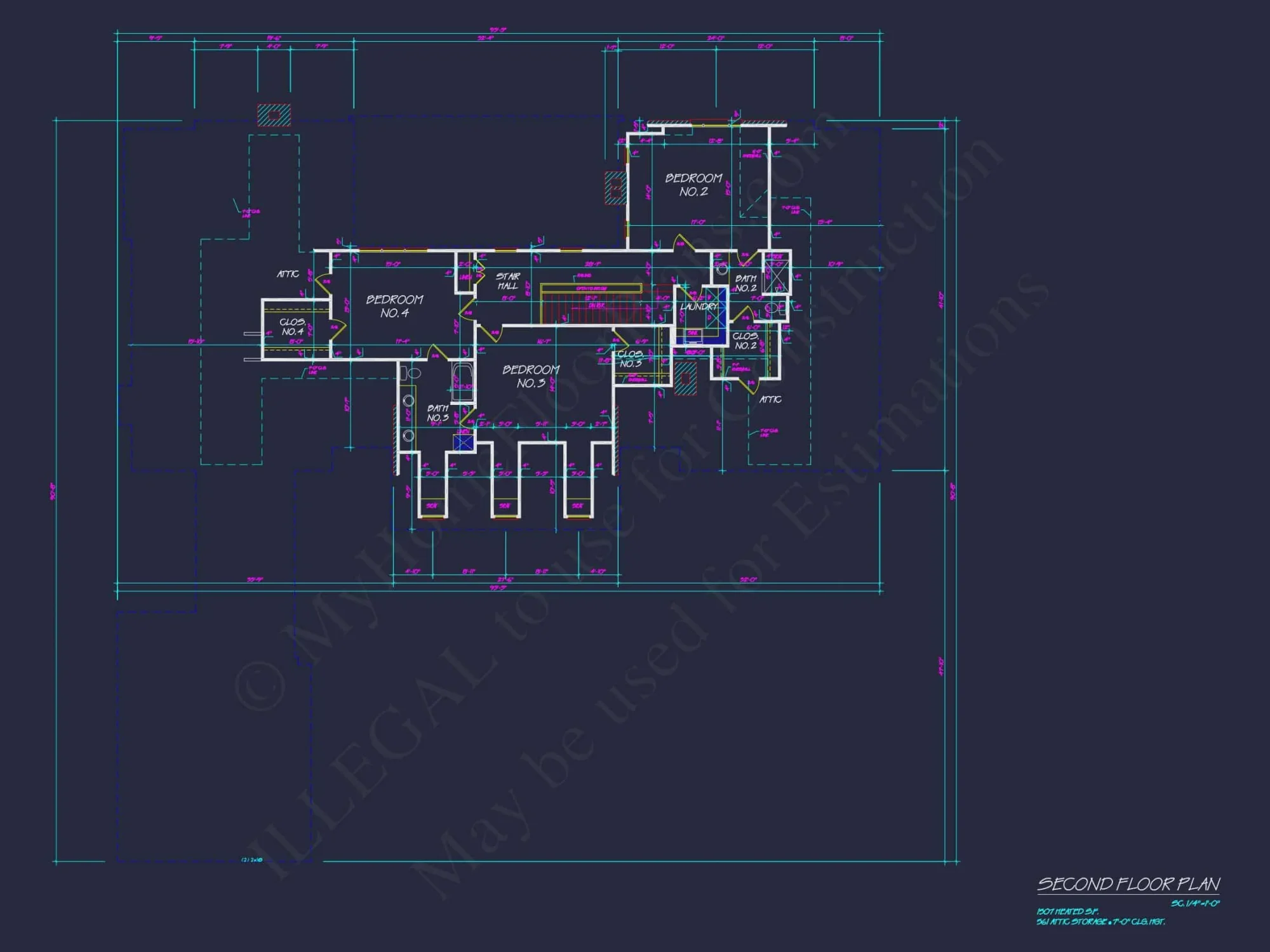 Colonial Revival house Plan with Spacious Floor Designs and CAD Blueprints