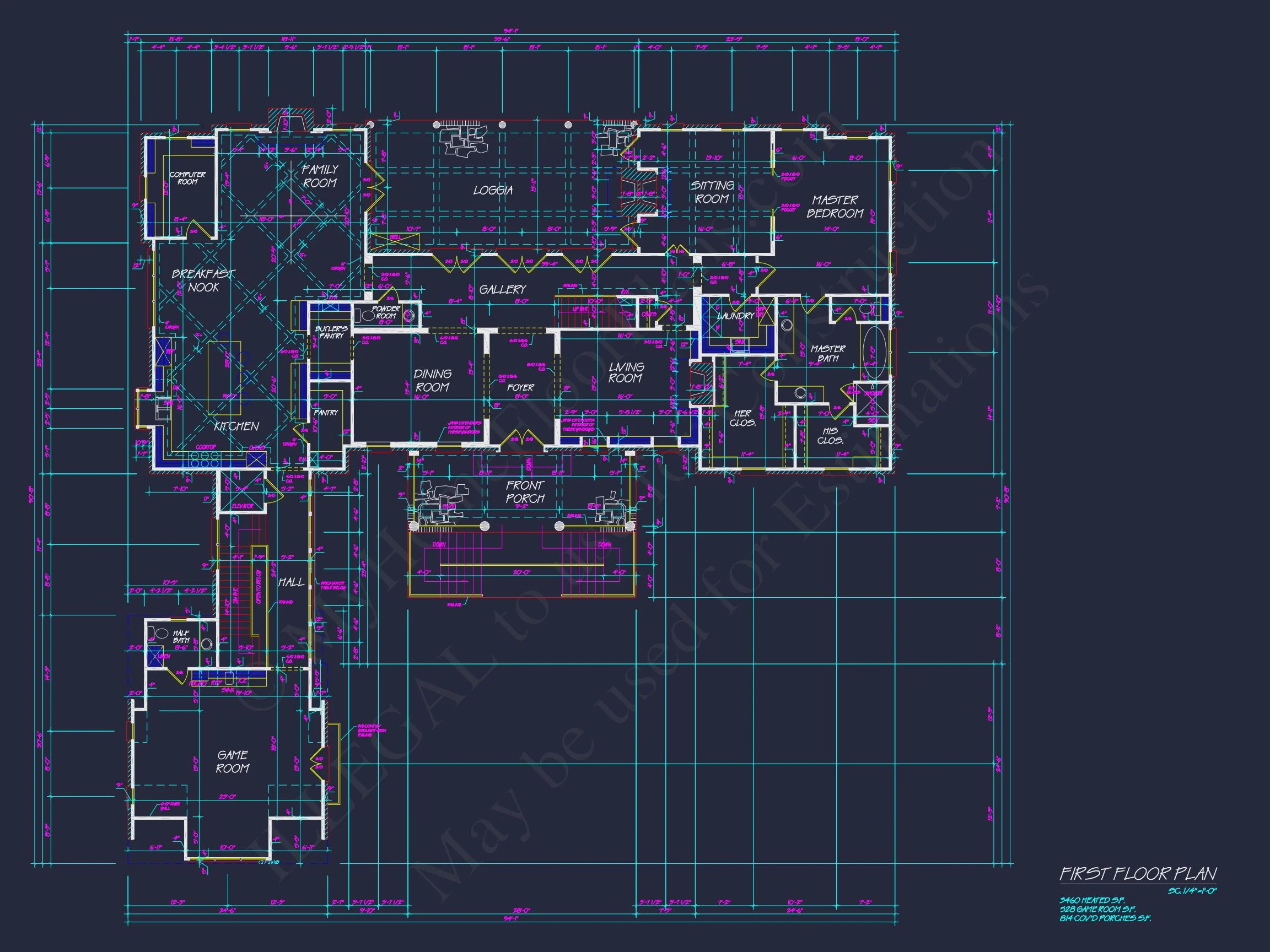 8-1934 HOUSE PLAN - Colonial Revival House Plan with Spacious Floor Designs and CAD Blueprints 16 Colonial Revival house Plan with Spacious Floor Designs and CAD Blueprints
