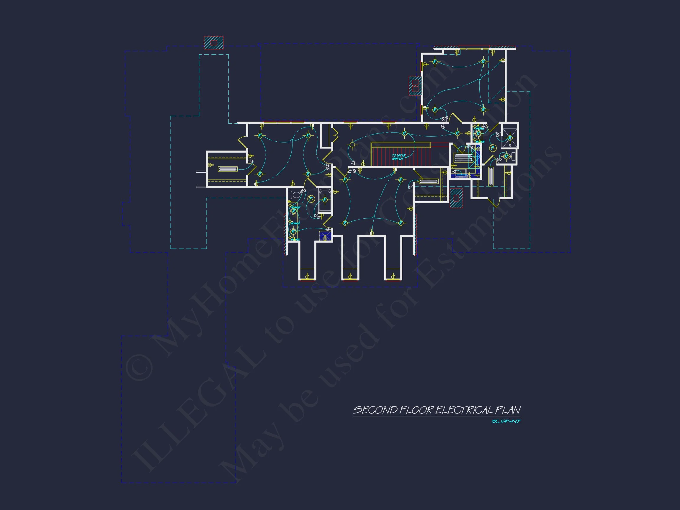8-1934 HOUSE PLAN - Colonial Revival House Plan with Spacious Floor Designs and CAD Blueprints 14 Colonial Revival house Plan with Spacious Floor Designs and CAD Blueprints