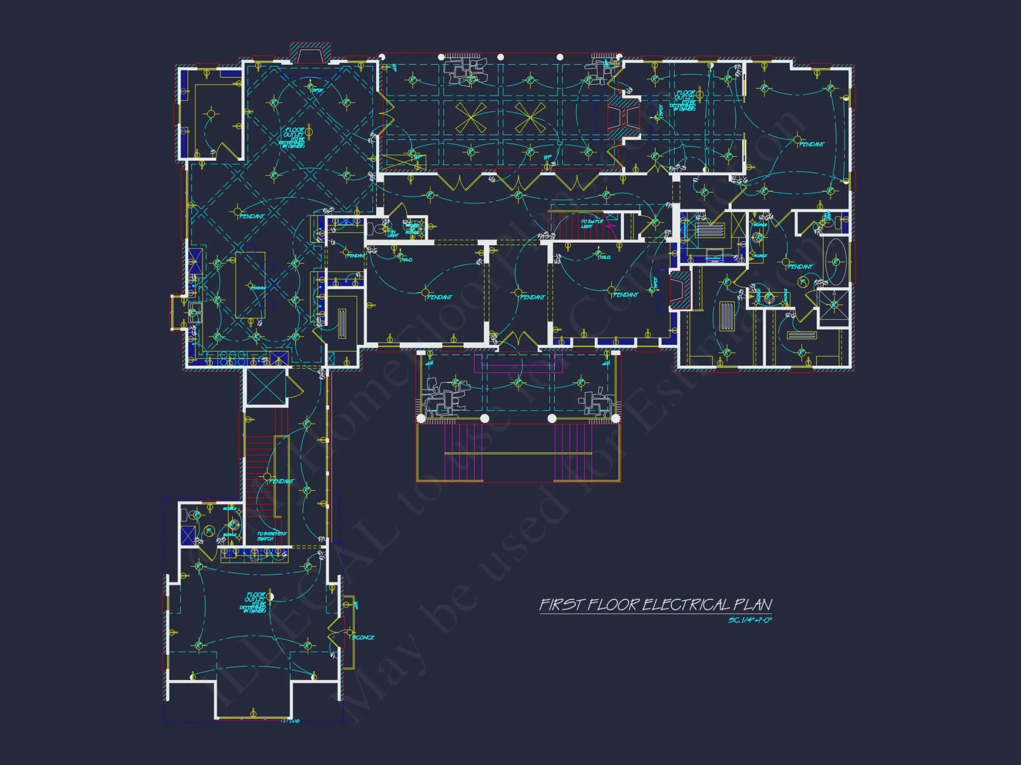 Colonial Revival house Plan with Spacious Floor Designs and CAD Blueprints