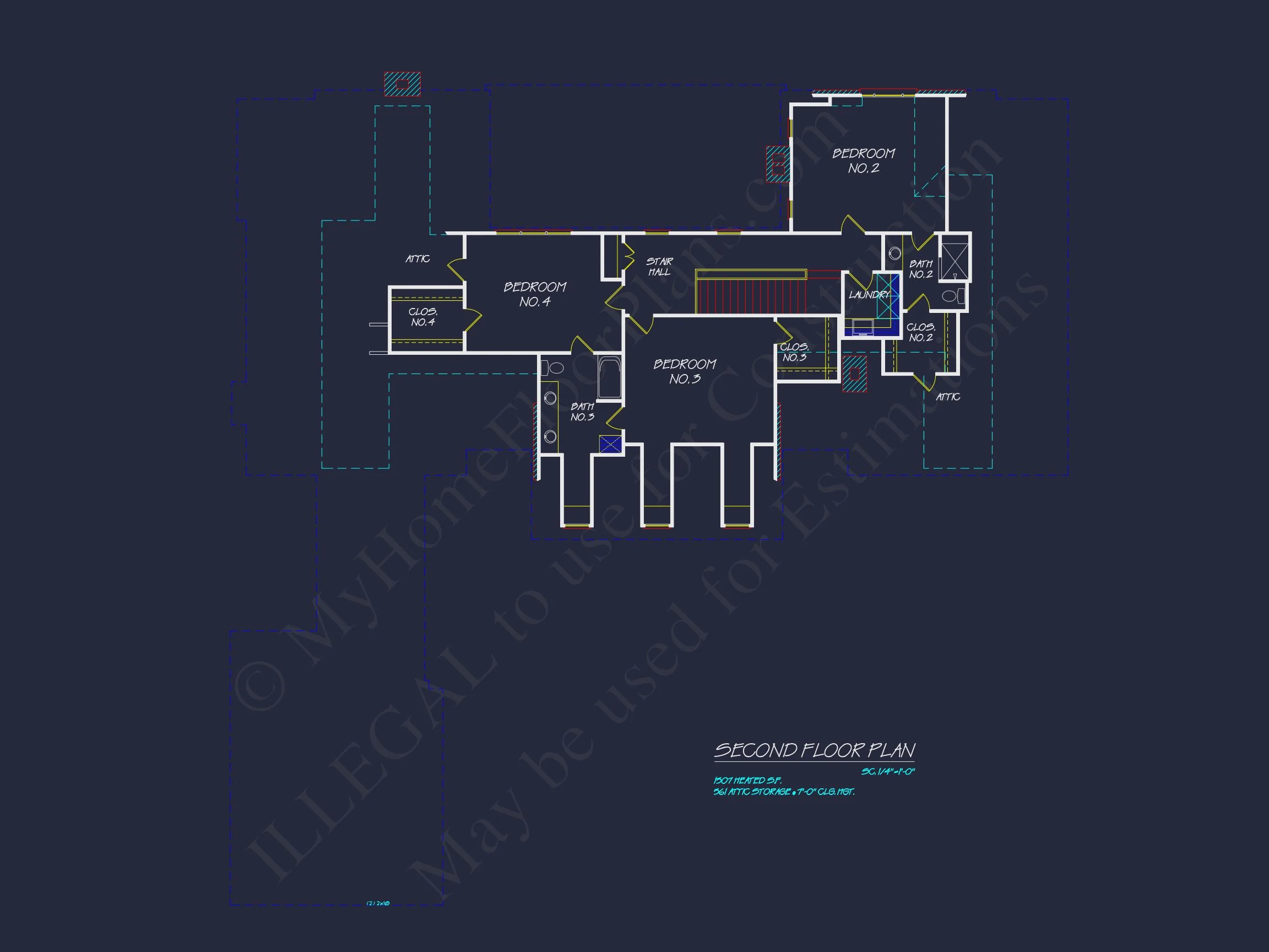 8-1934 HOUSE PLAN - Colonial Revival House Plan with Spacious Floor Designs and CAD Blueprints 10 Colonial Revival house Plan with Spacious Floor Designs and CAD Blueprints