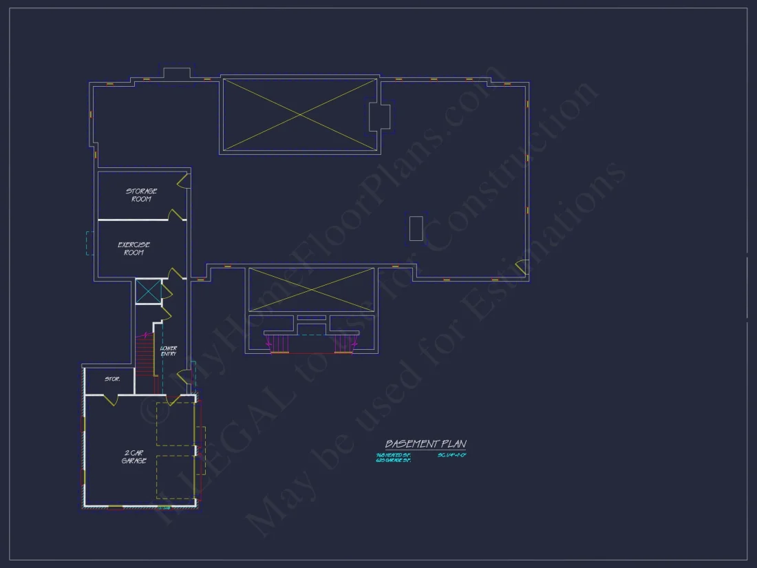 Colonial Revival house Plan with Spacious Floor Designs and CAD Blueprints