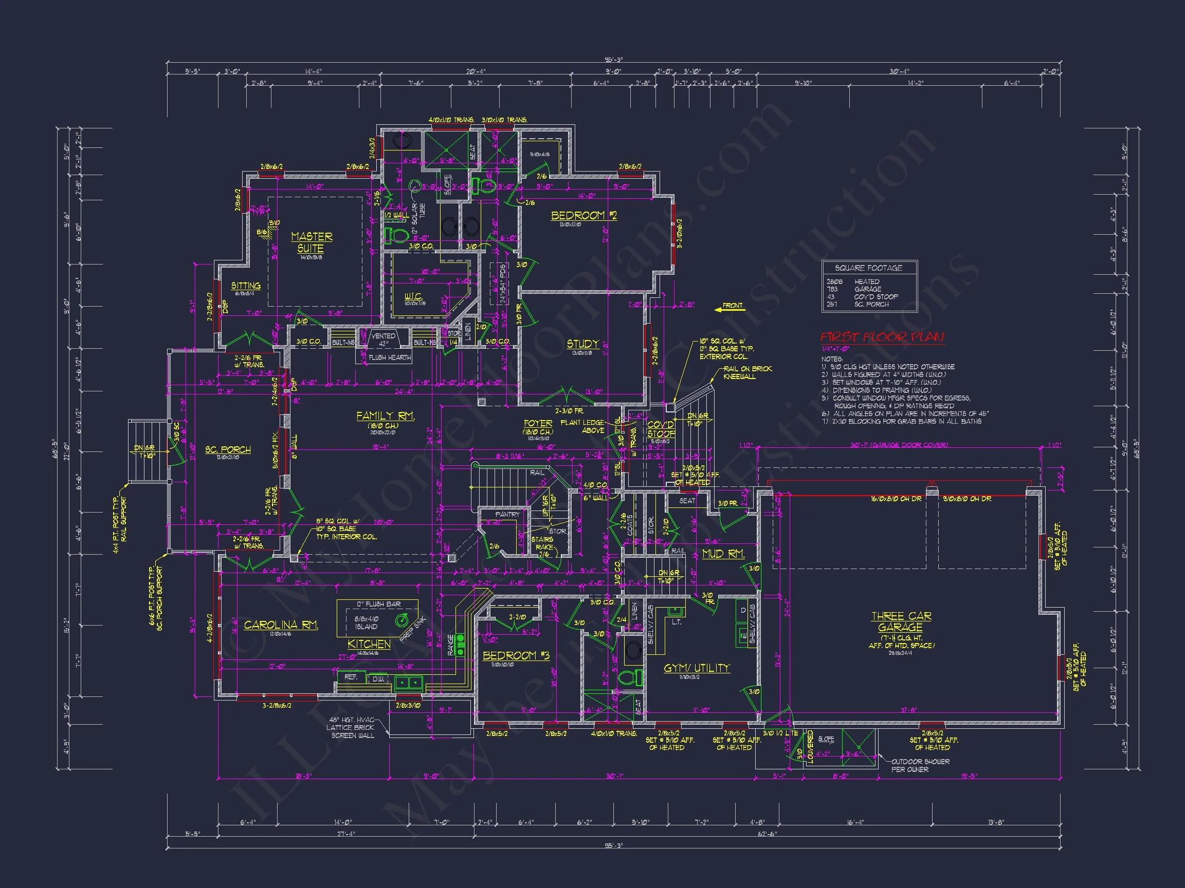 Beautiful 2-Story house Plan with CAD Blueprints and Designs