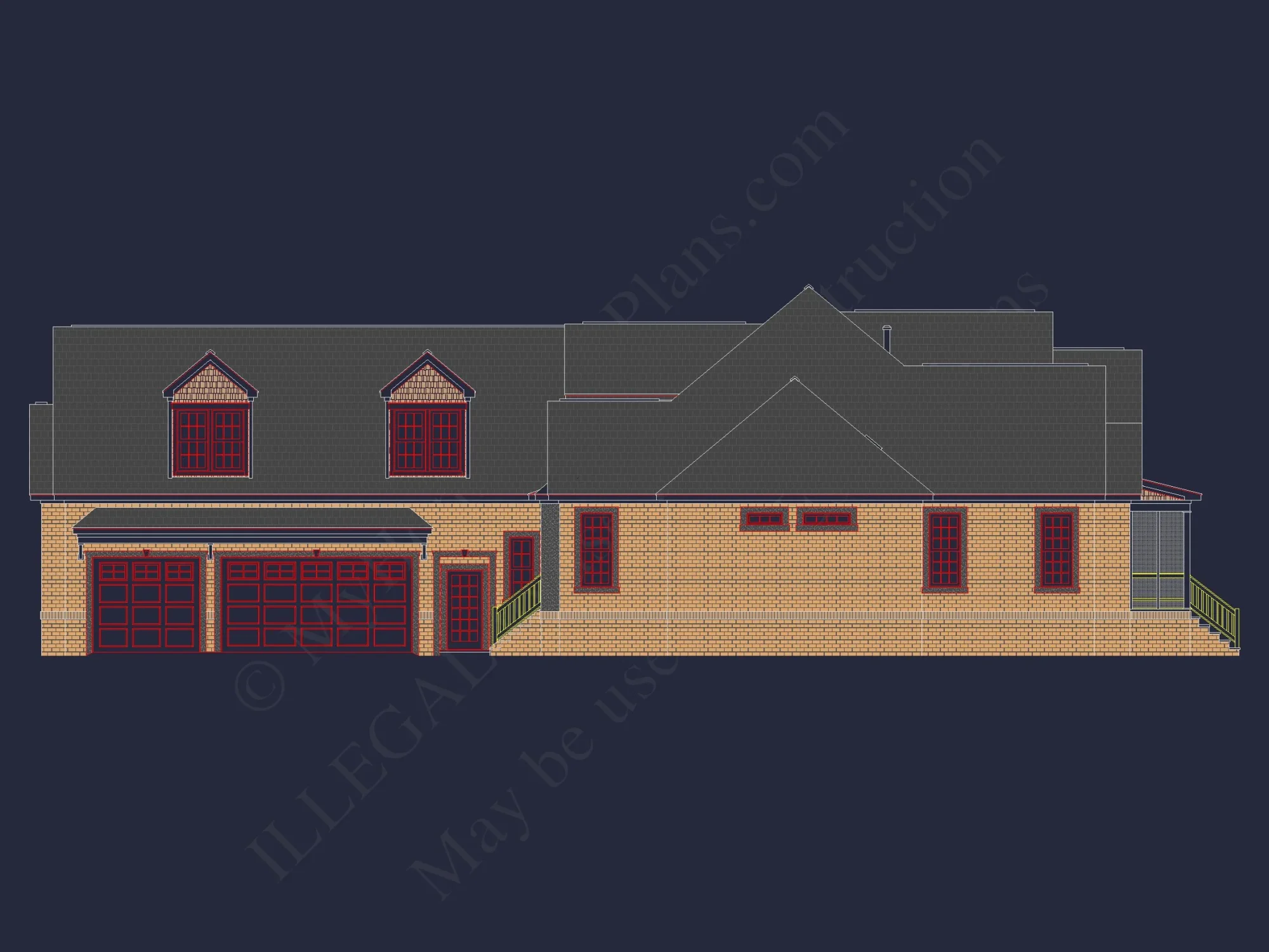 Beautiful 2-Story house Plan with CAD Blueprints and Designs