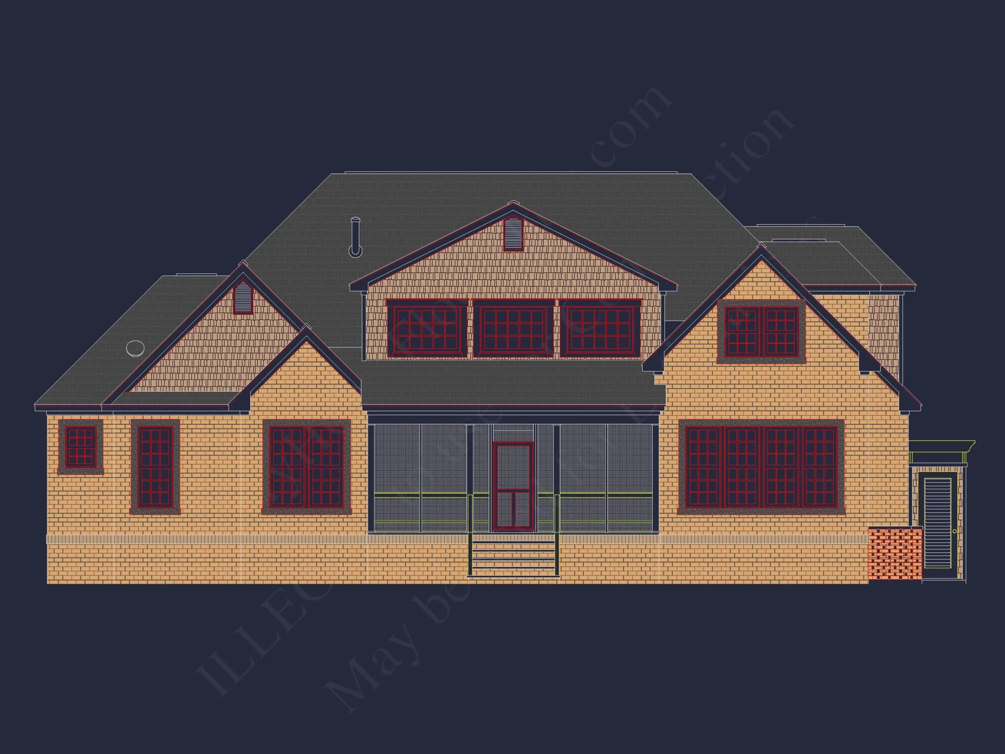 Beautiful 2-Story house Plan with CAD Blueprints and Designs