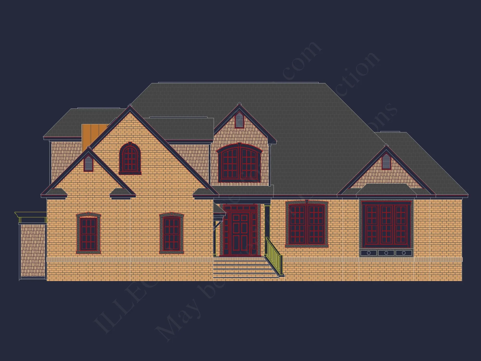 Beautiful 2-Story house Plan with CAD Blueprints and Designs