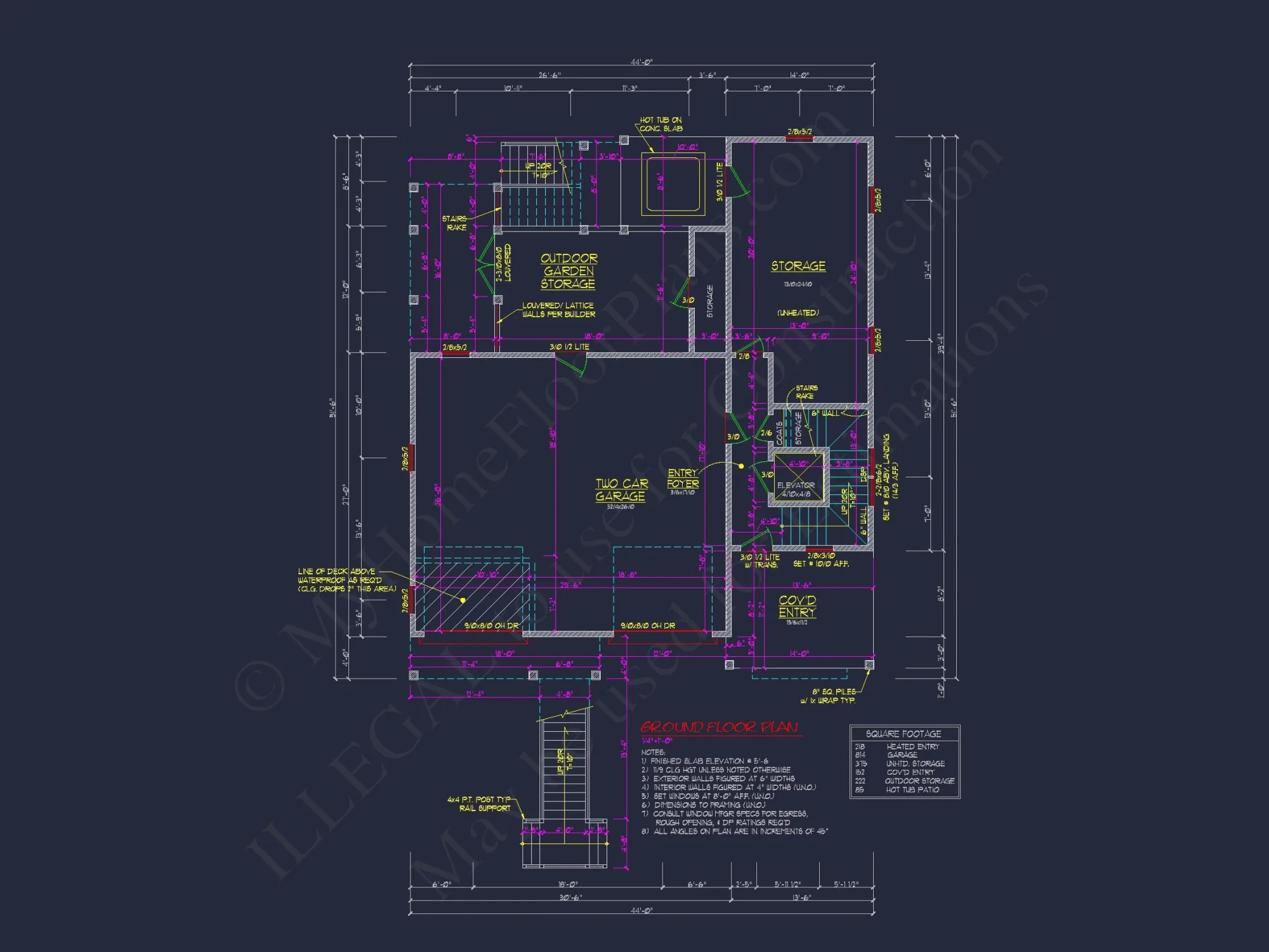 Beach Coastal house Plan with CAD Architecture Designs