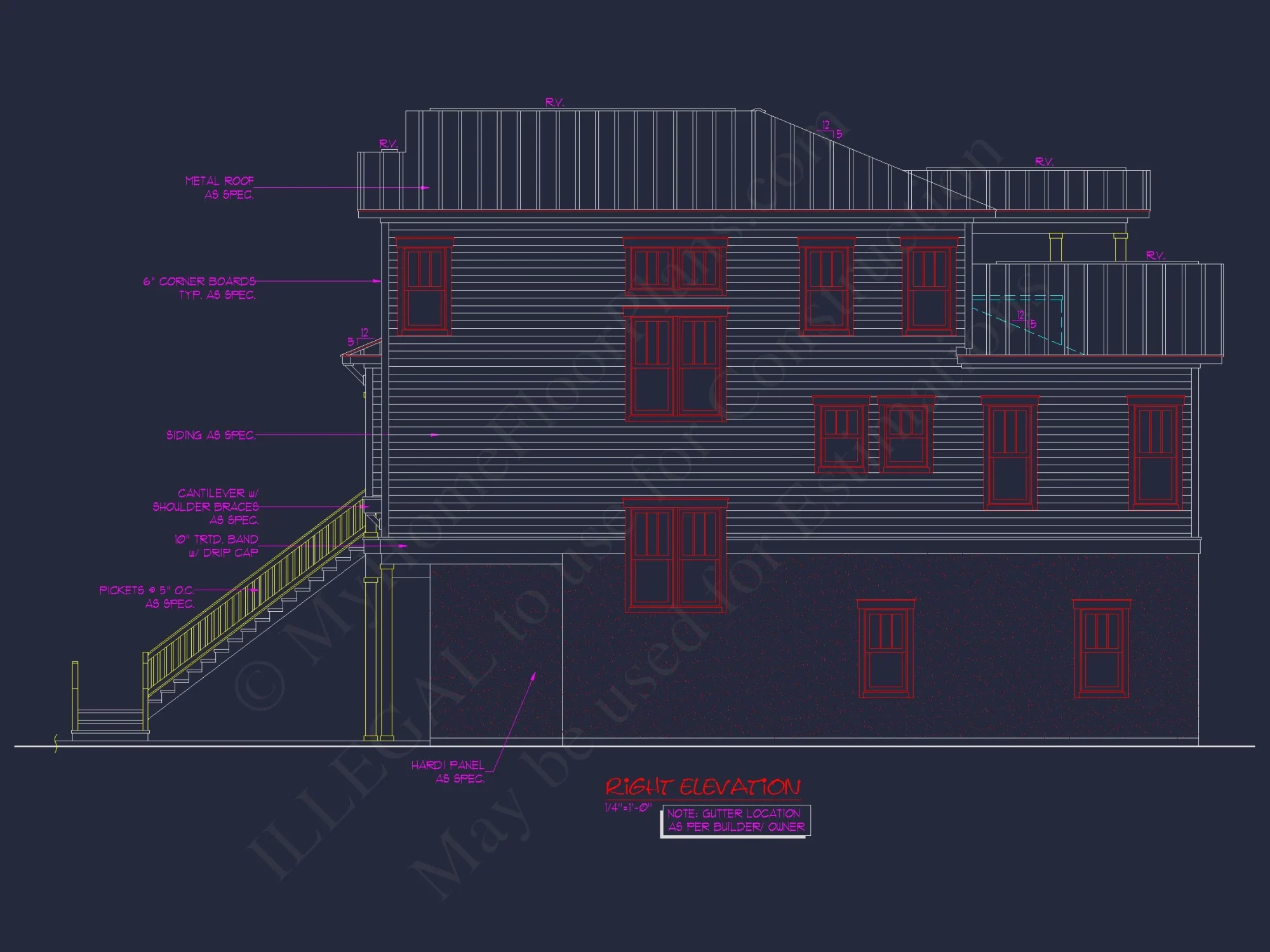 Beach Coastal house Plan with CAD Architecture Designs