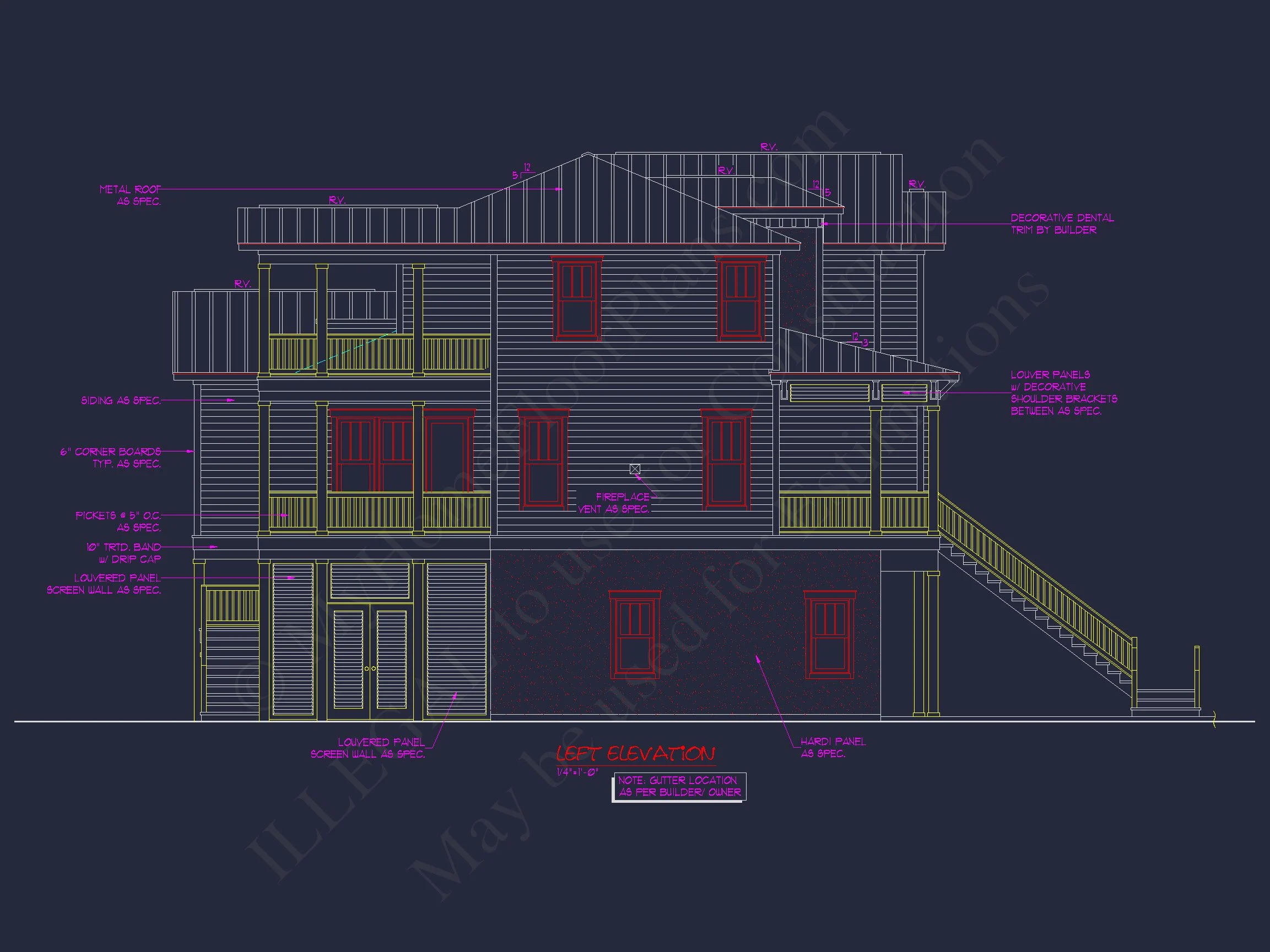8-1907 HOUSE PLAN - Luxury 3-story coastal house plan features over 3,100 sq. ft., 3 bed, 3 bath 35 Beach Coastal house Plan with CAD Architecture Designs