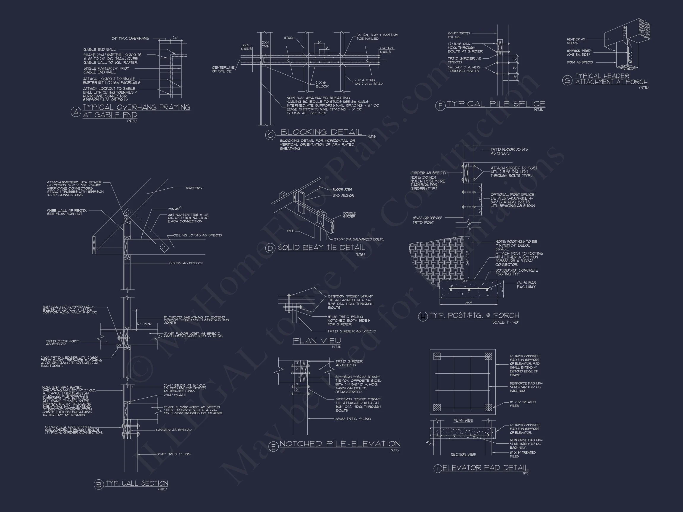8-1907 HOUSE PLAN - Luxury 3-story coastal house plan features over 3,100 sq. ft., 3 bed, 3 bath 22 Beach Coastal house Plan with CAD Architecture Designs