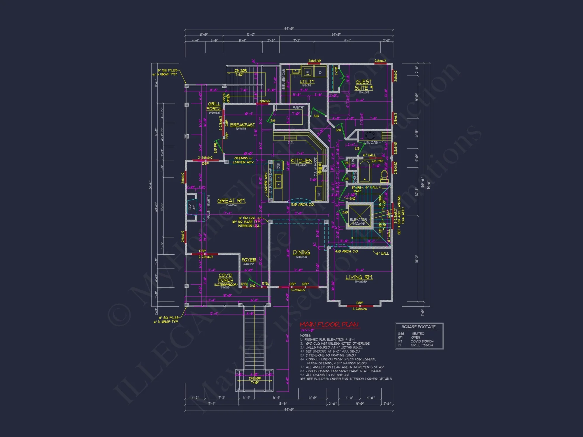 Beach Coastal house Plan with CAD Architecture Designs