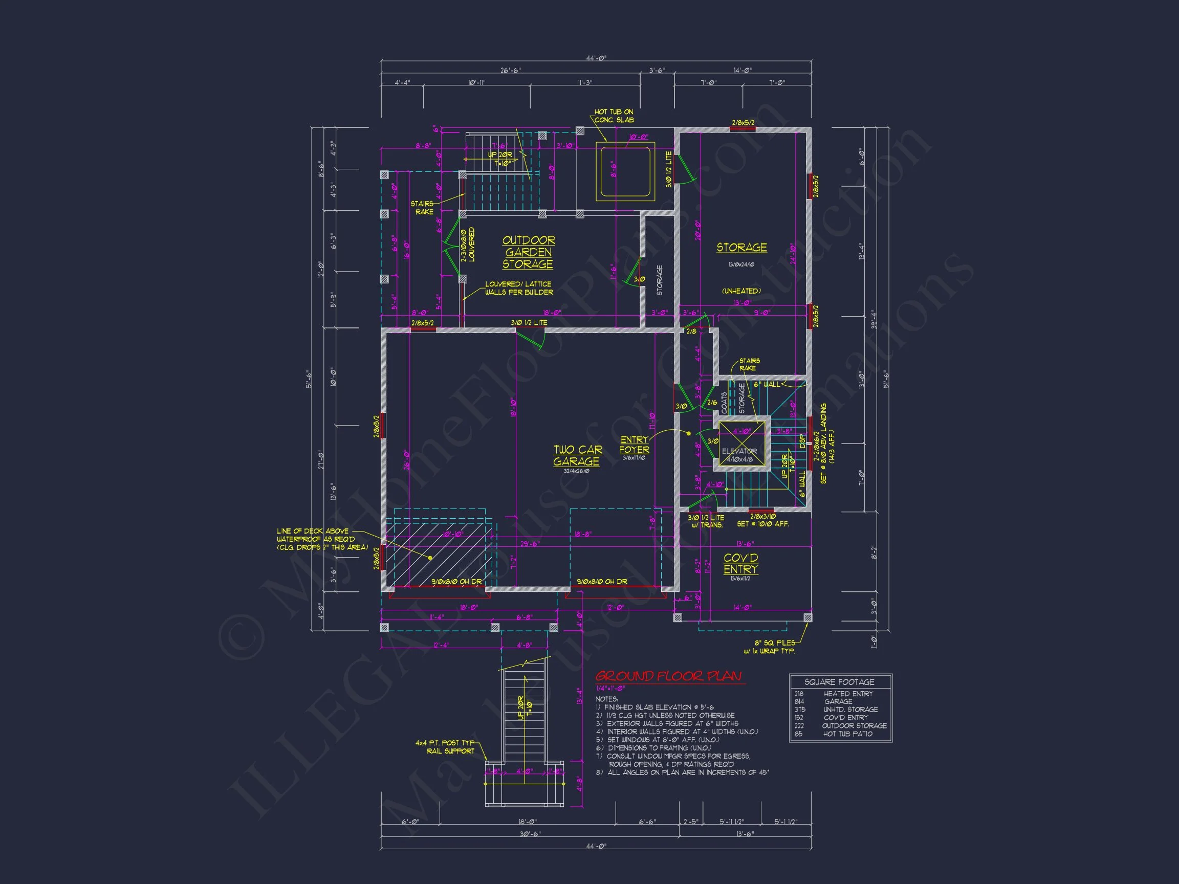 8-1907 HOUSE PLAN - Luxury 3-story coastal house plan features over 3,100 sq. ft., 3 bed, 3 bath 14 Beach Coastal house Plan with CAD Architecture Designs