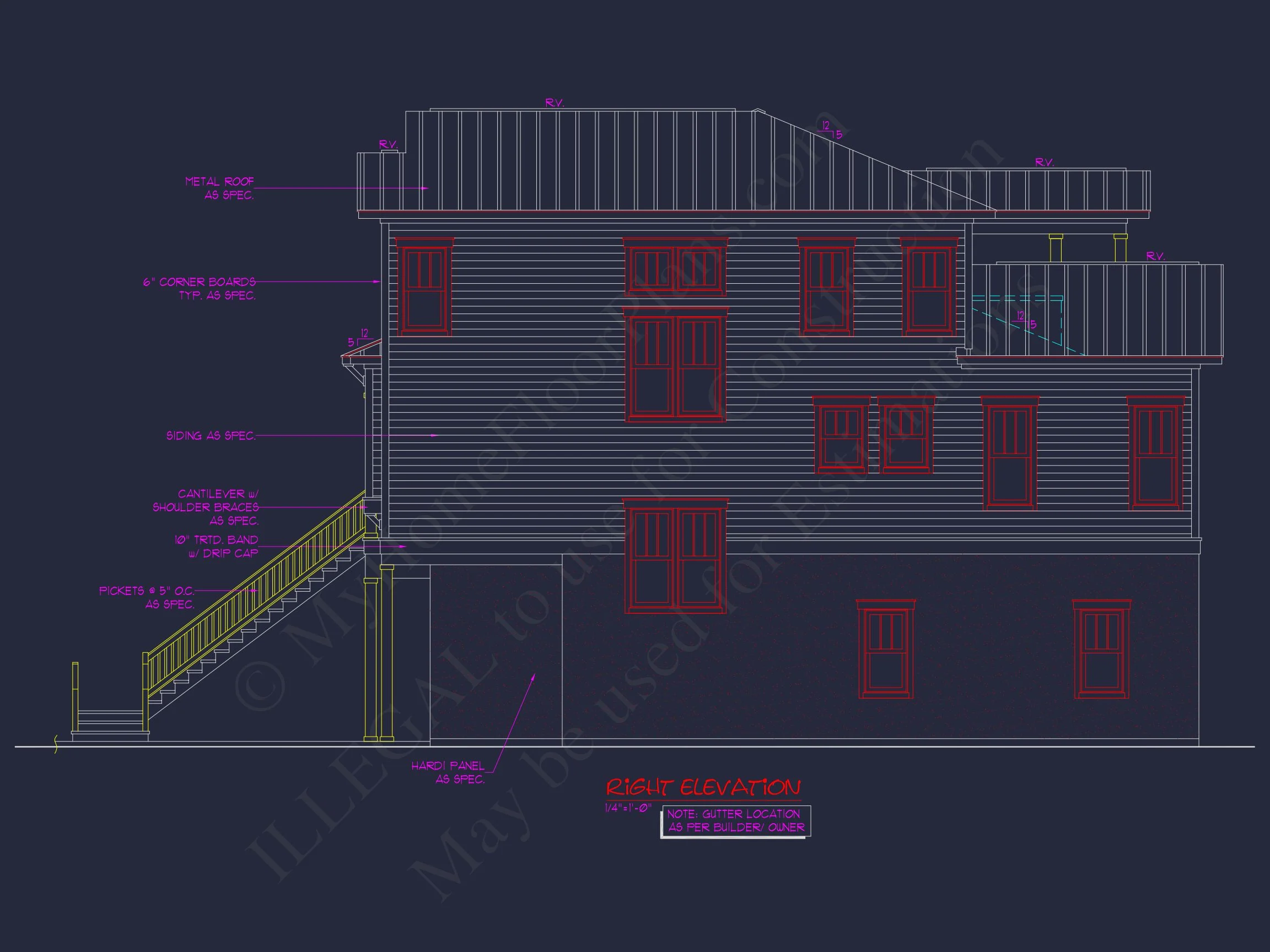 8-1907 HOUSE PLAN - Luxury 3-story coastal house plan features over 3,100 sq. ft., 3 bed, 3 bath 13 Beach Coastal house Plan with CAD Architecture Designs