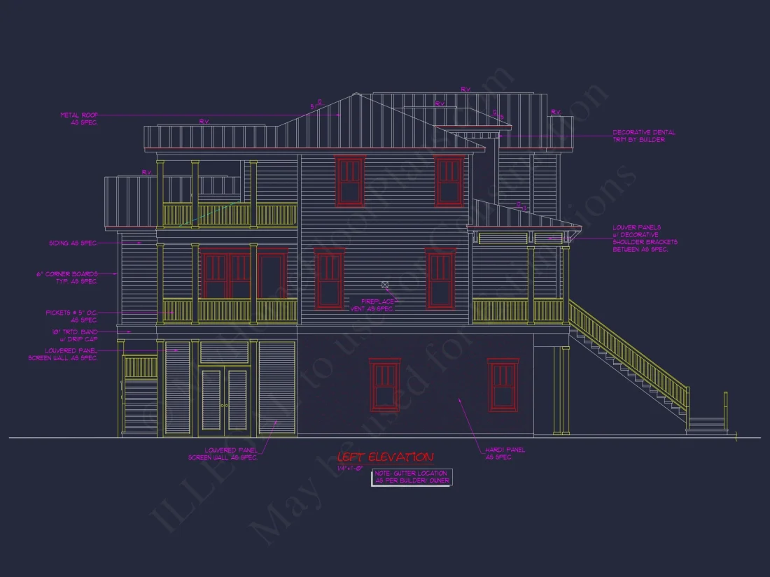 Beach Coastal house Plan with CAD Architecture Designs