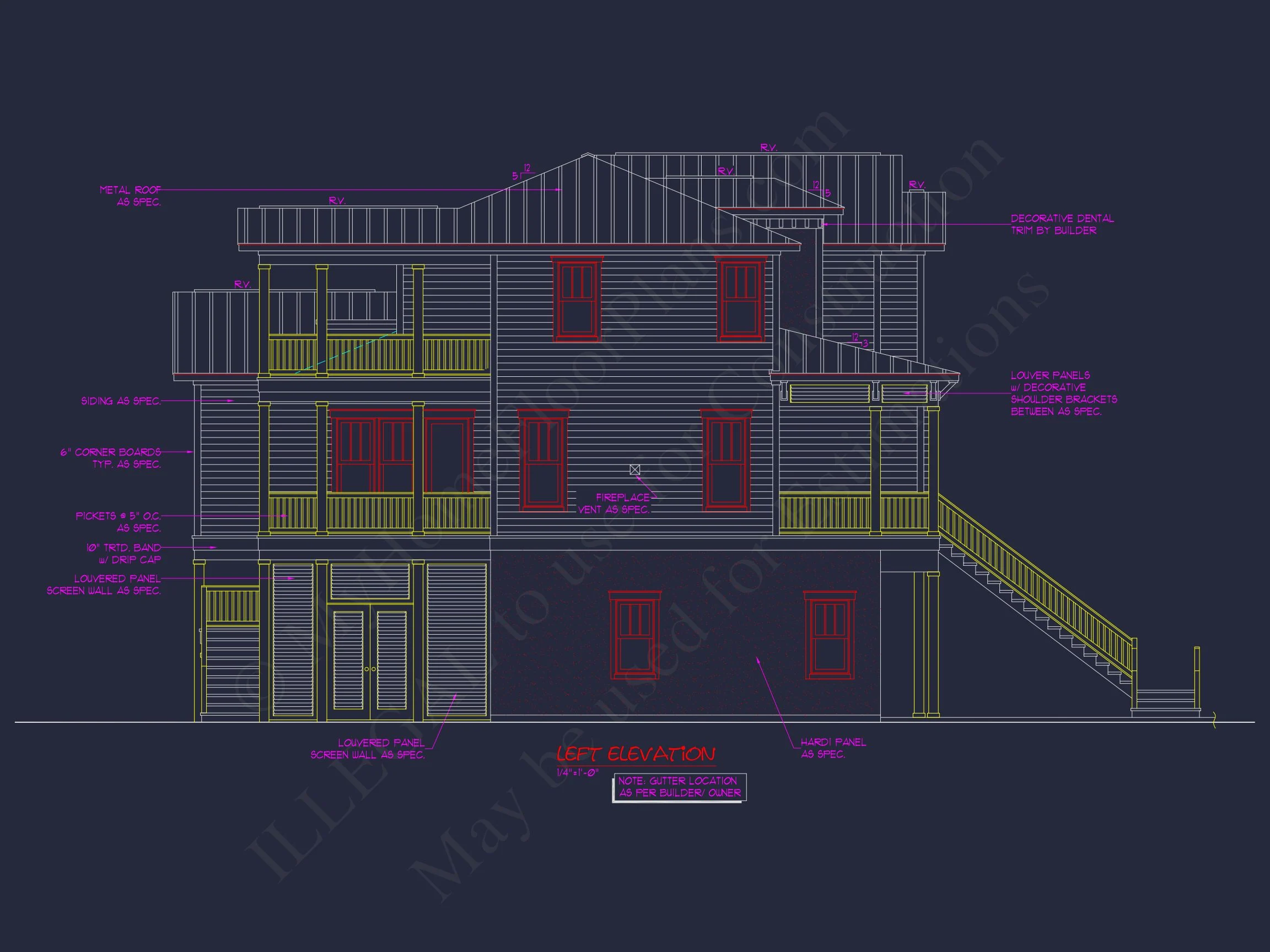 8-1907 HOUSE PLAN - Luxury 3-story coastal house plan features over 3,100 sq. ft., 3 bed, 3 bath 12 Beach Coastal house Plan with CAD Architecture Designs