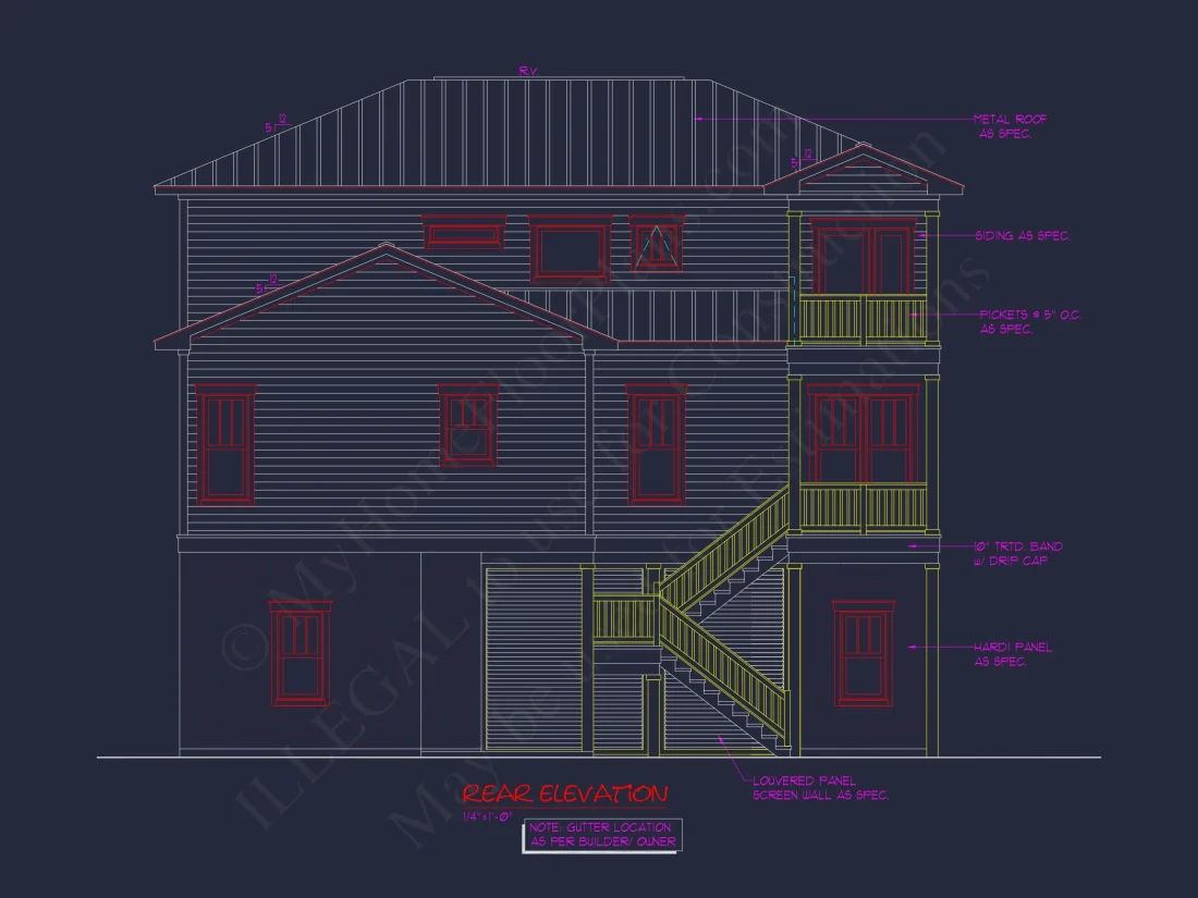 Beach Coastal house Plan with CAD Architecture Designs