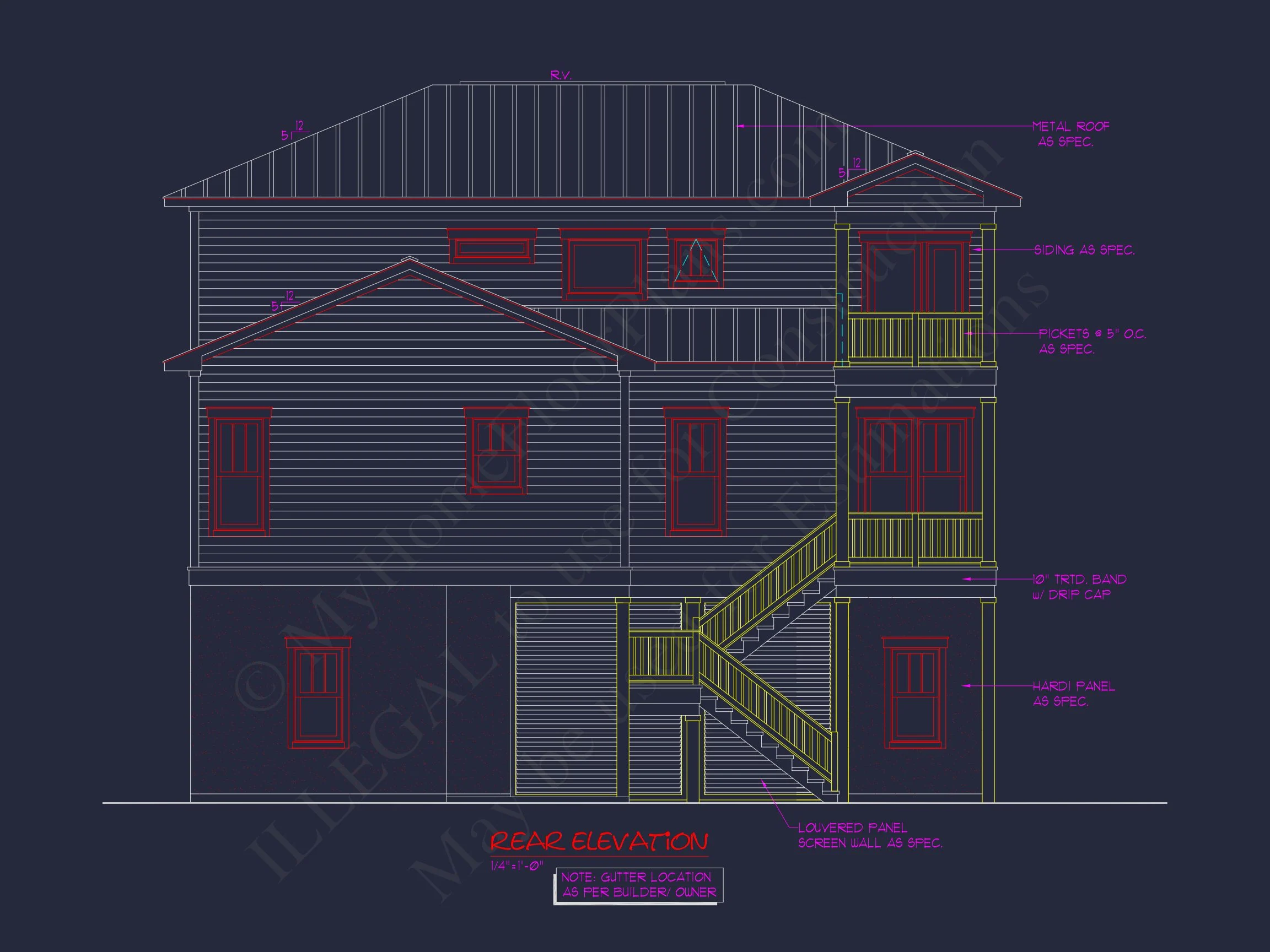 8-1907 HOUSE PLAN - Luxury 3-story coastal house plan features over 3,100 sq. ft., 3 bed, 3 bath 11 Beach Coastal house Plan with CAD Architecture Designs