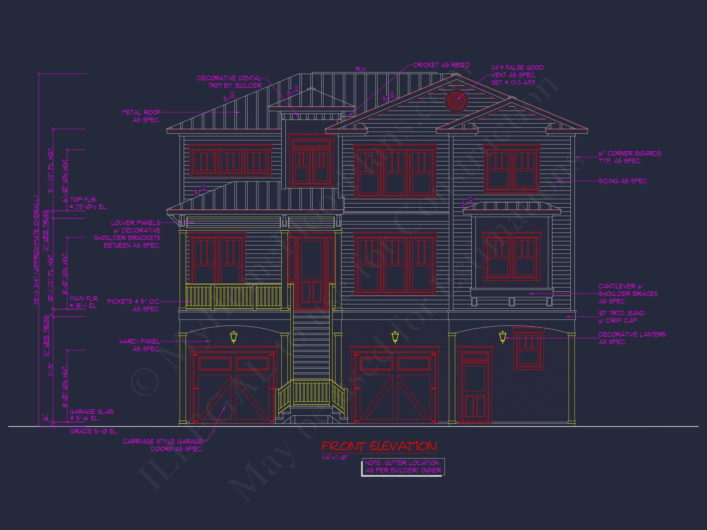 8-1907 HOUSE PLAN - Luxury 3-story coastal house plan features over 3,100 sq. ft., 3 bed, 3 bath 10 Beach Coastal house Plan with CAD Architecture Designs