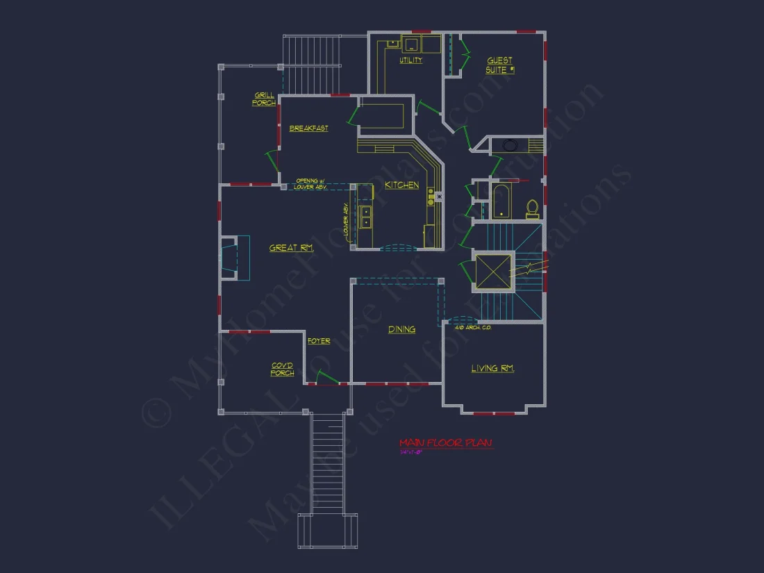 Beach Coastal house Plan with CAD Architecture Designs