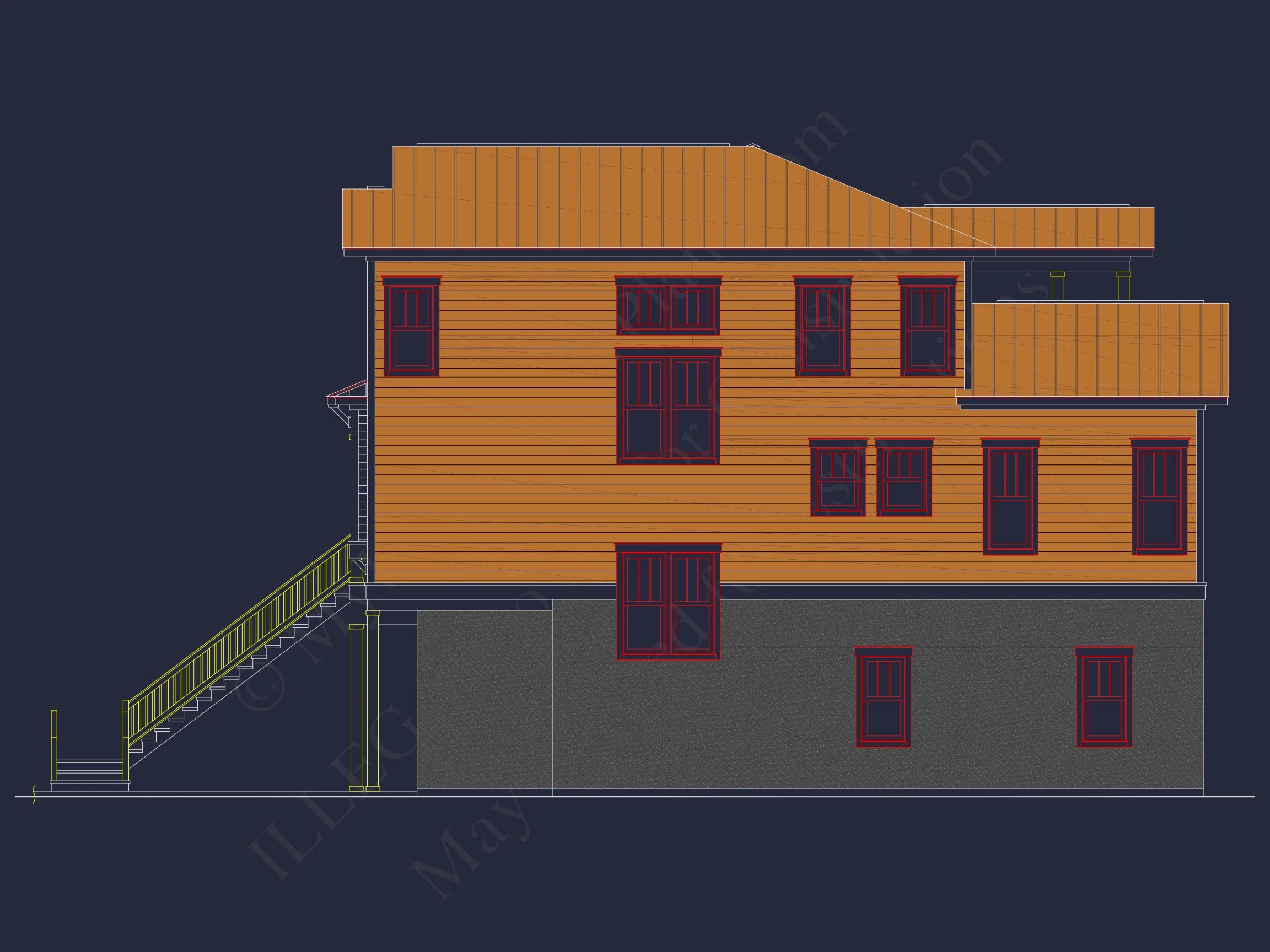 8-1907 HOUSE PLAN - Luxury 3-story coastal house plan features over 3,100 sq. ft., 3 bed, 3 bath 5 Beach Coastal house Plan with CAD Architecture Designs