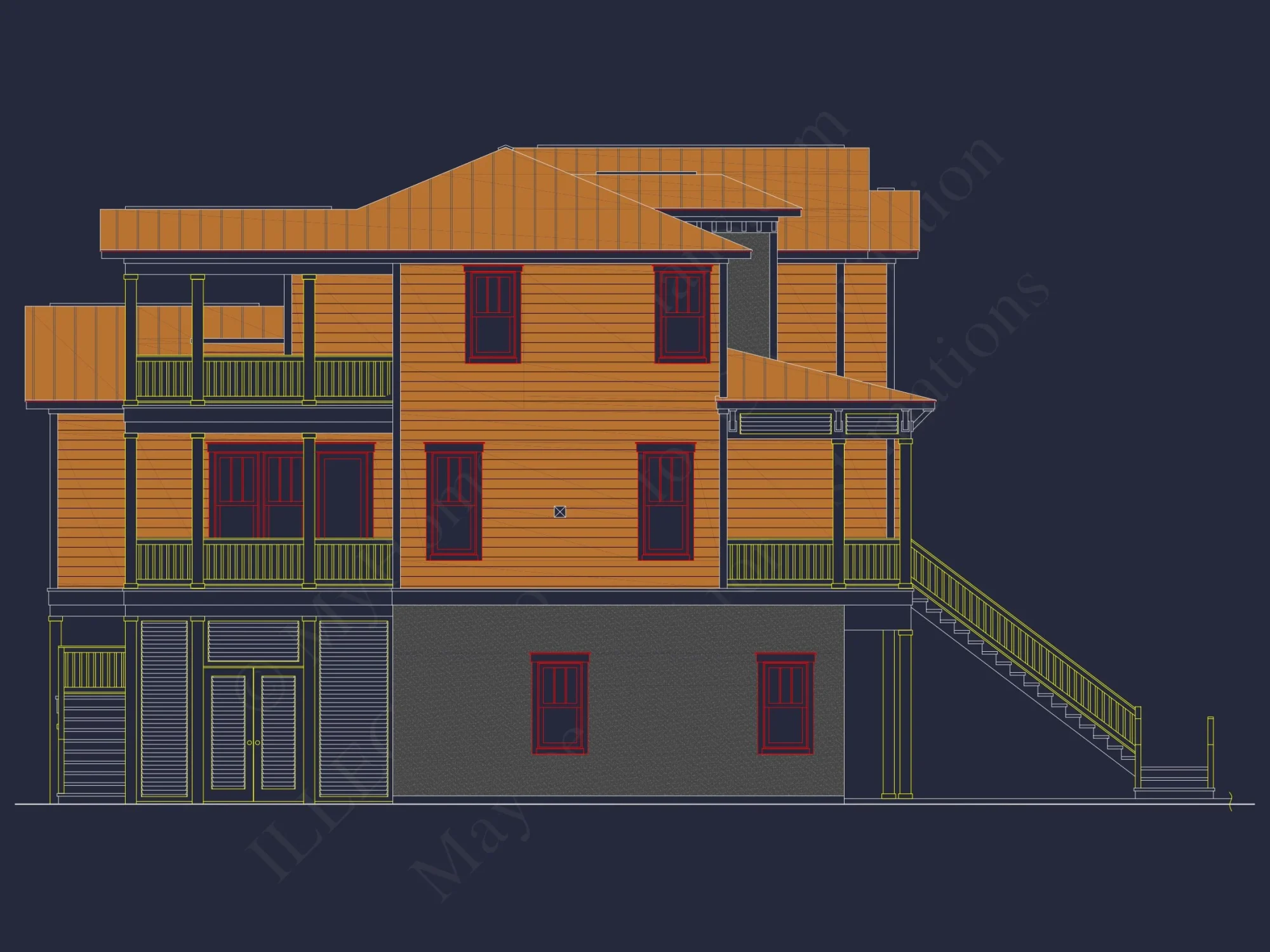 Beach Coastal house Plan with CAD Architecture Designs