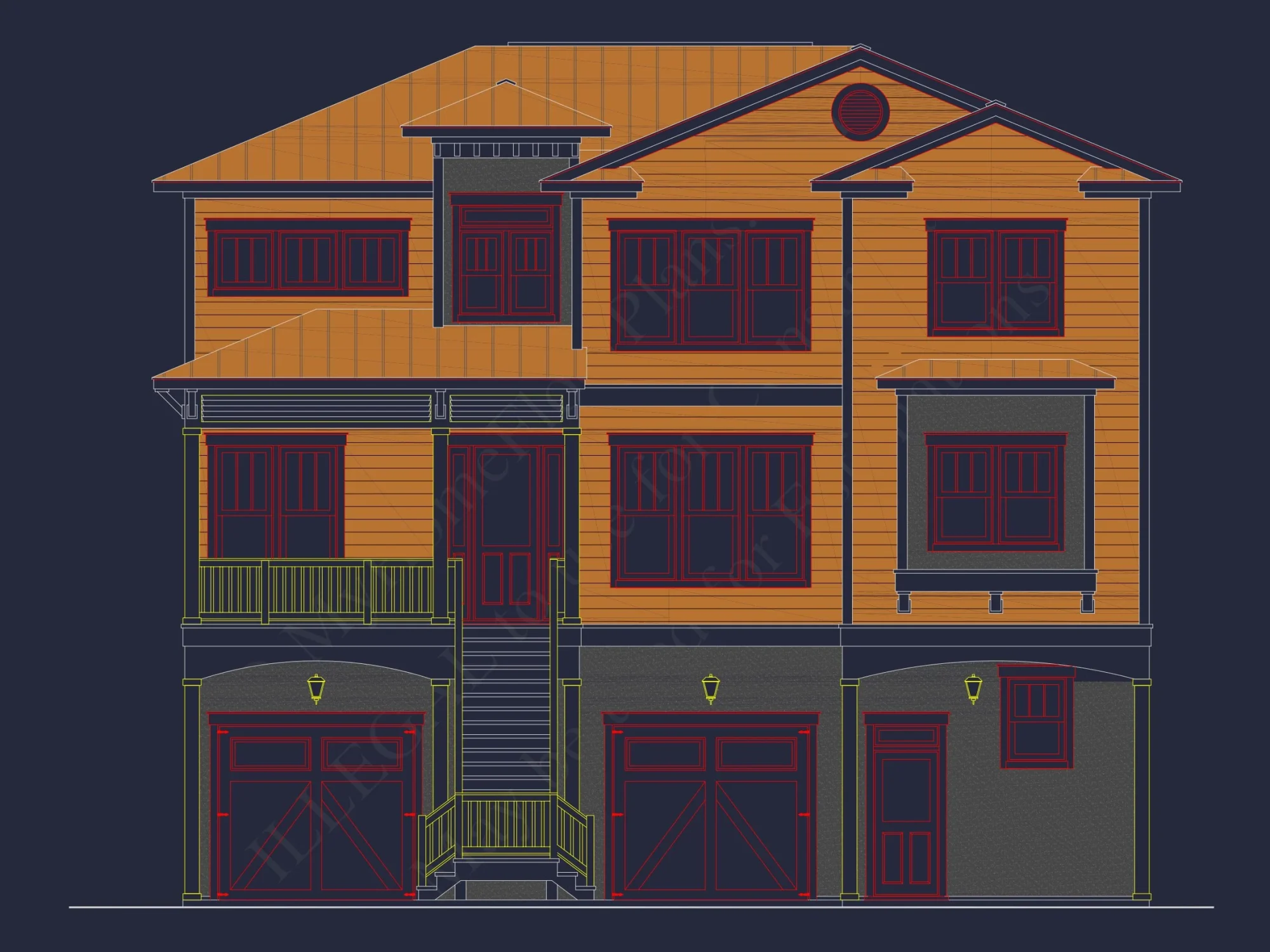 Beach Coastal house Plan with CAD Architecture Designs