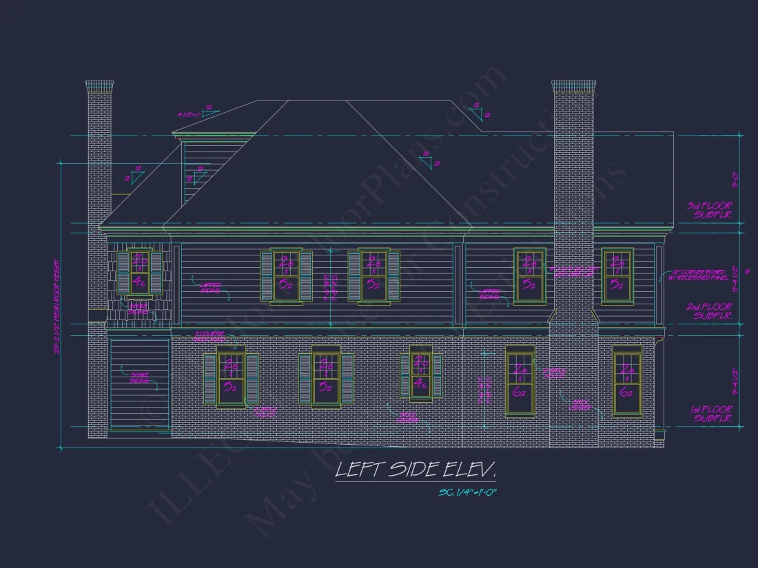 Elegant house Plan with CAD Designs and 2.5 Story Architecture