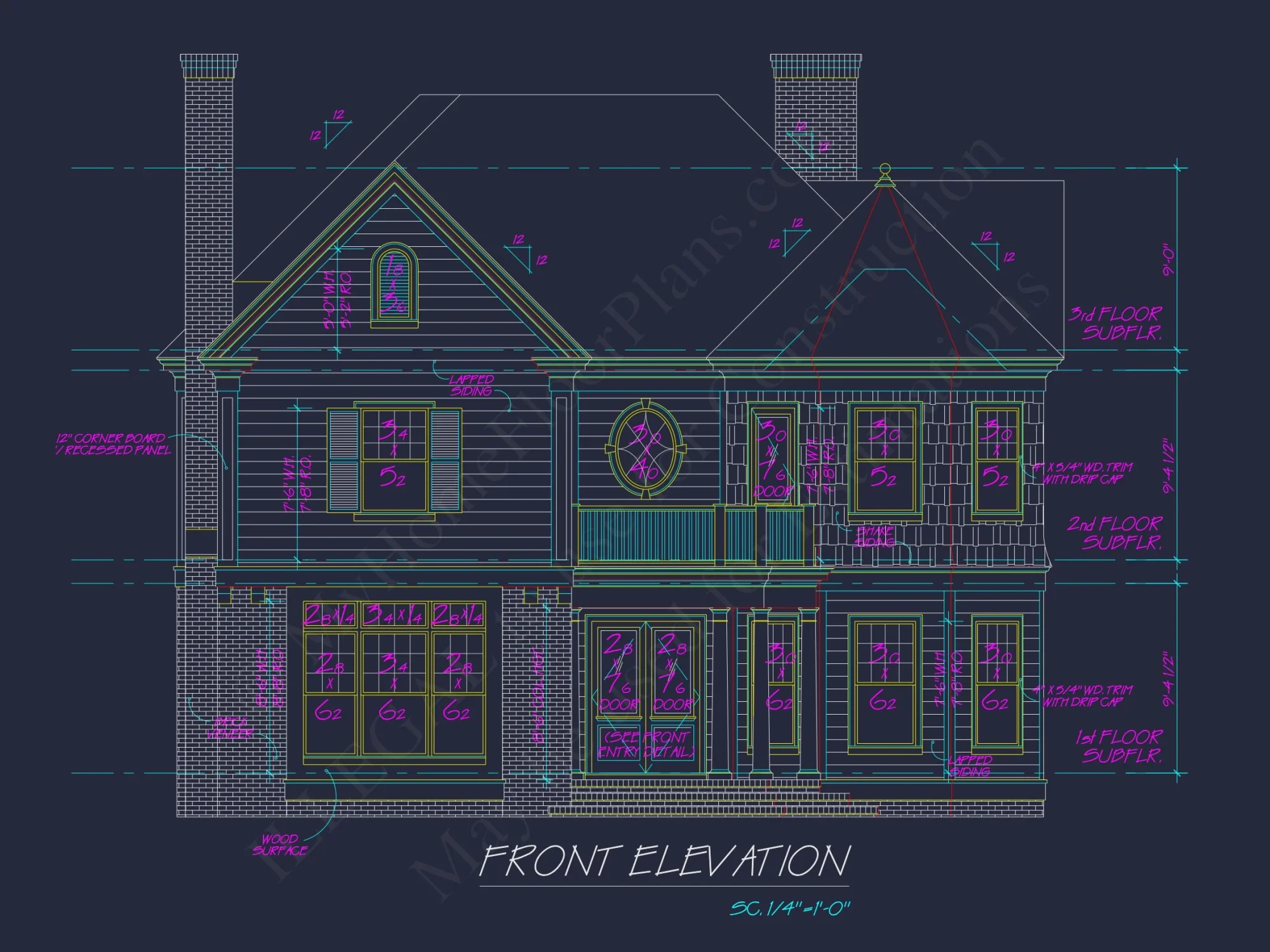 Elegant house Plan with CAD Designs and 2.5 Story Architecture