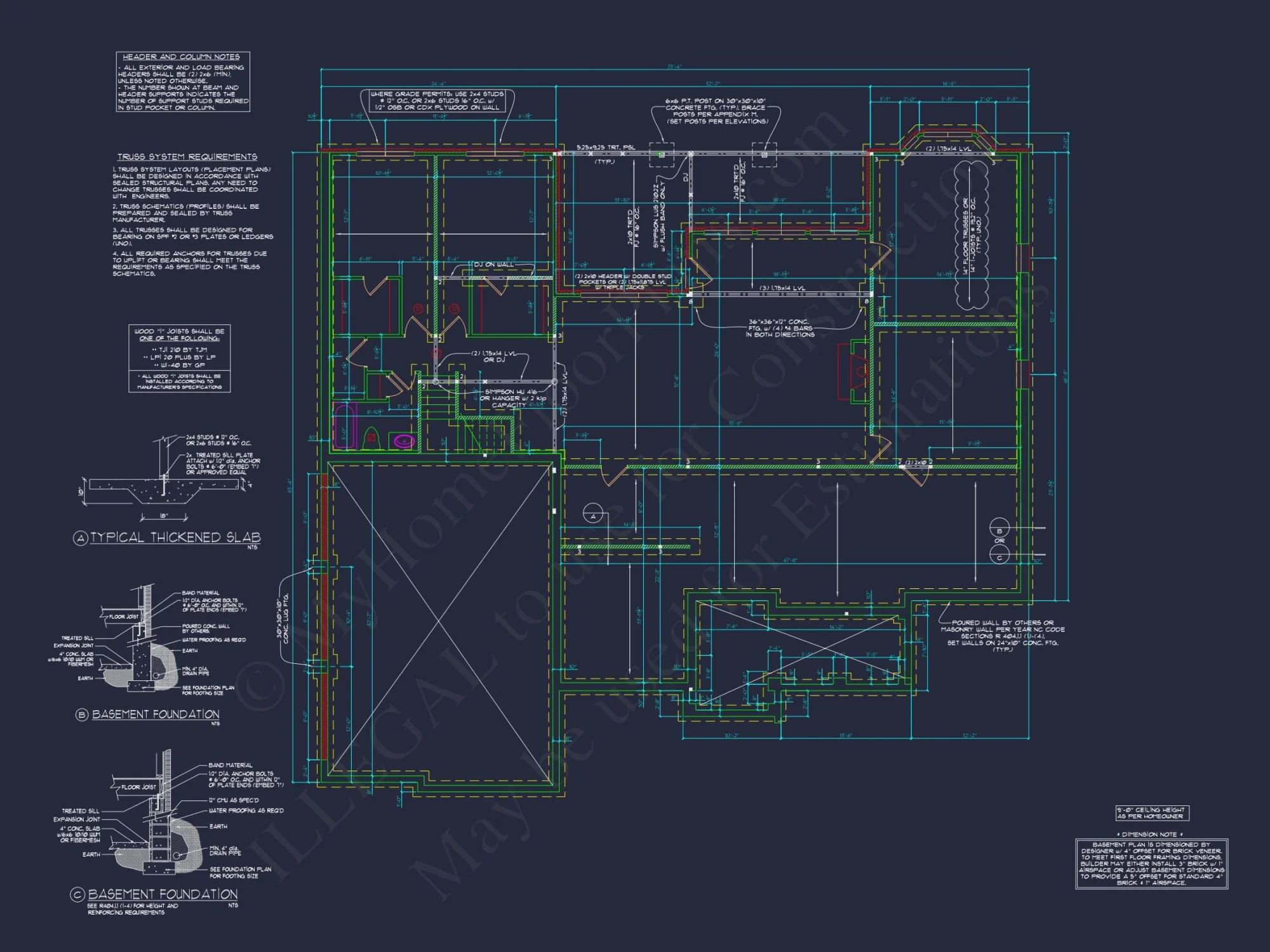Classic house Floor Plan with Basement