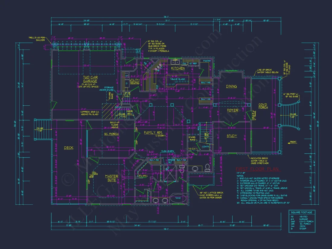 Elegant Craftsman house Plan with 4 Bedrooms and 2-Car Garage