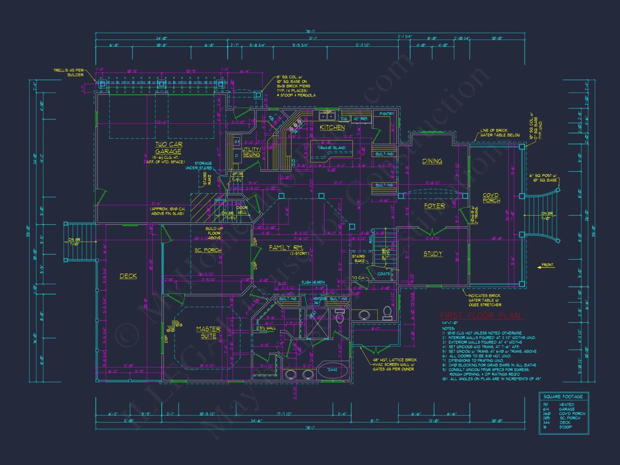 Elegant Craftsman house Plan with 4 Bedrooms and 2-Car Garage
