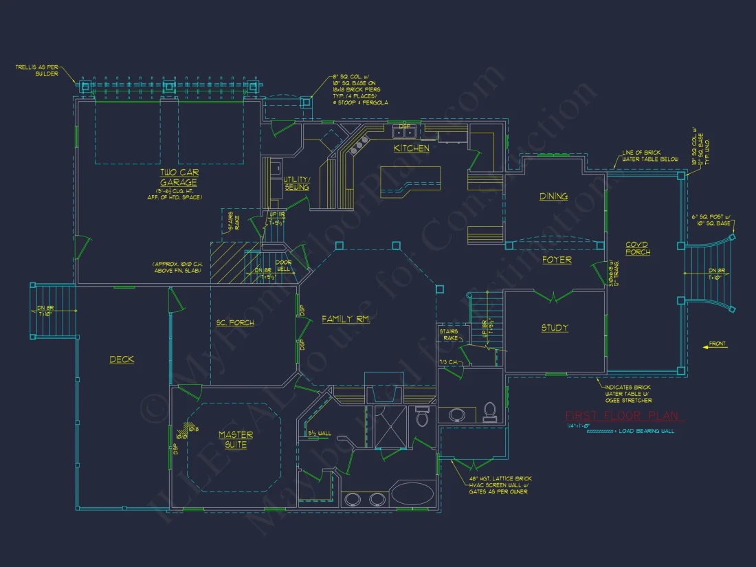 Elegant Craftsman house Plan with 4 Bedrooms and 2-Car Garage