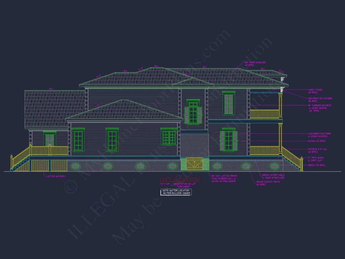 Elegant Craftsman house Plan with 4 Bedrooms and 2-Car Garage