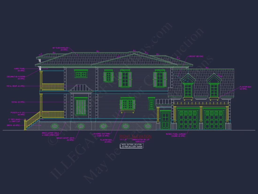 Elegant Craftsman house Plan with 4 Bedrooms and 2-Car Garage