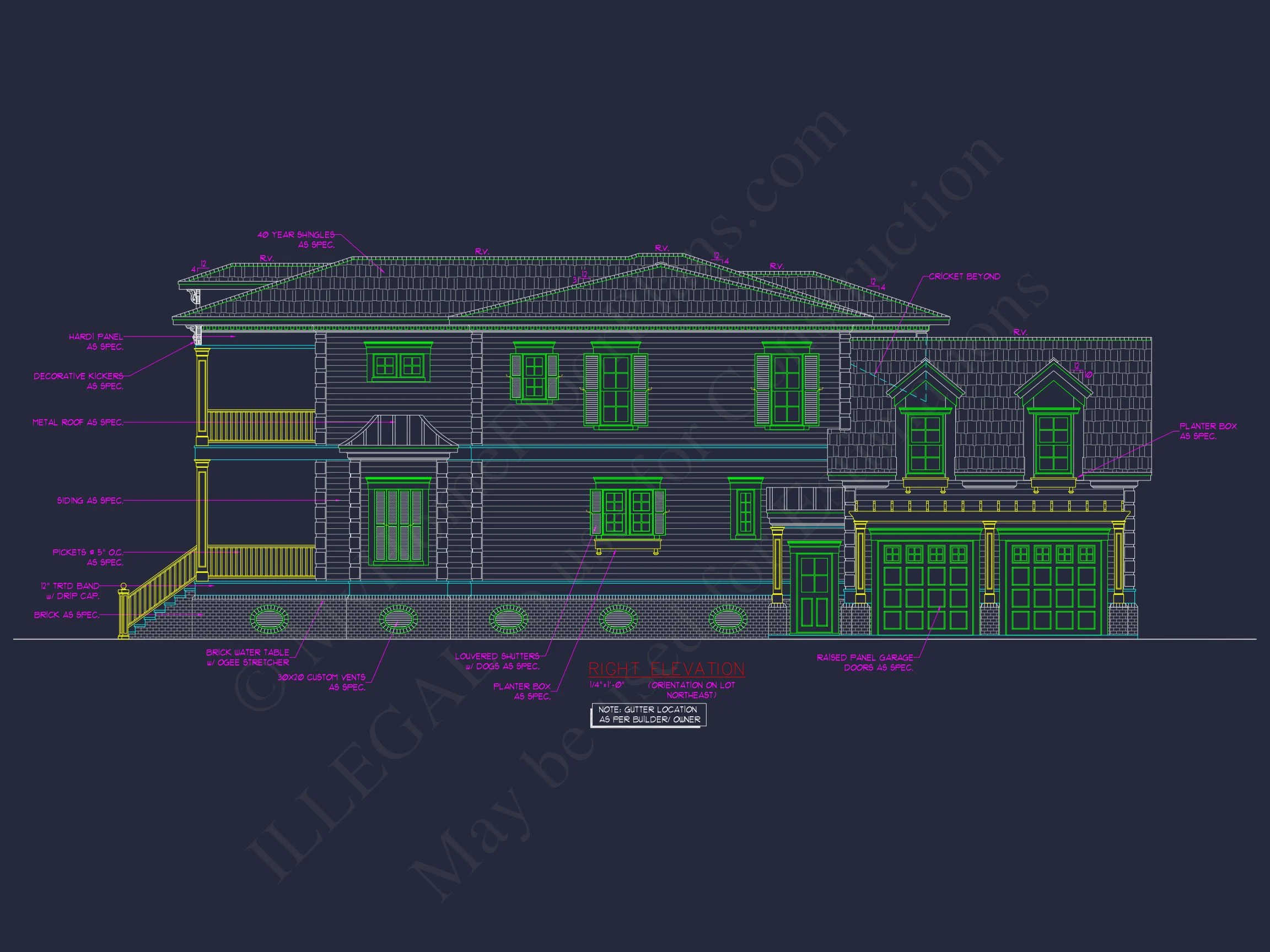 8-1786 HOUSE PLAN - 2-story Craftsman house plan featuring 3,065 heated sq. ft., 4 bedrooms 4 Elegant Craftsman house Plan with 4 Bedrooms and 2-Car Garage
