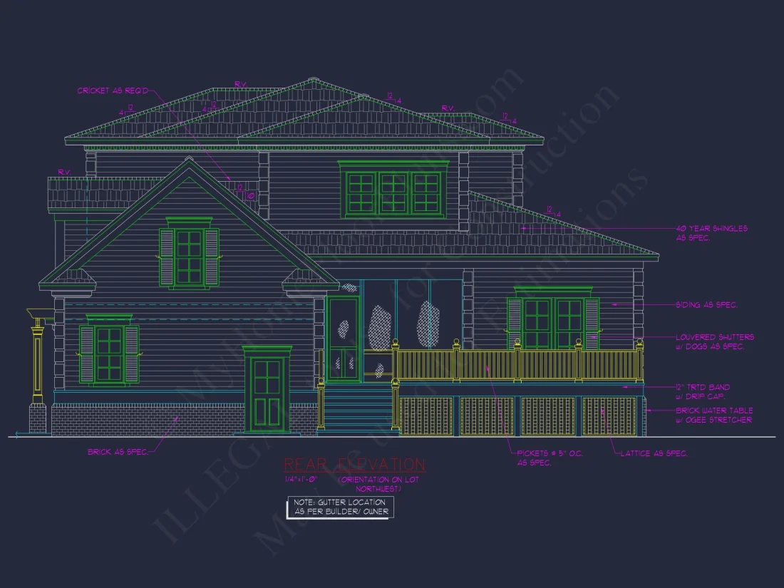Elegant Craftsman house Plan with 4 Bedrooms and 2-Car Garage