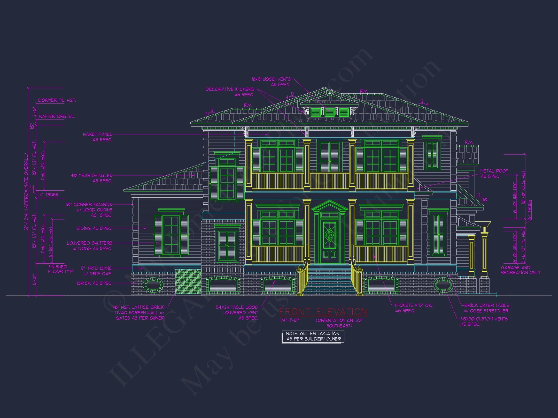 8-1786 HOUSE PLAN - 2-story Craftsman house plan featuring 3,065 heated sq. ft., 4 bedrooms 2 Elegant Craftsman house Plan with 4 Bedrooms and 2-Car Garage