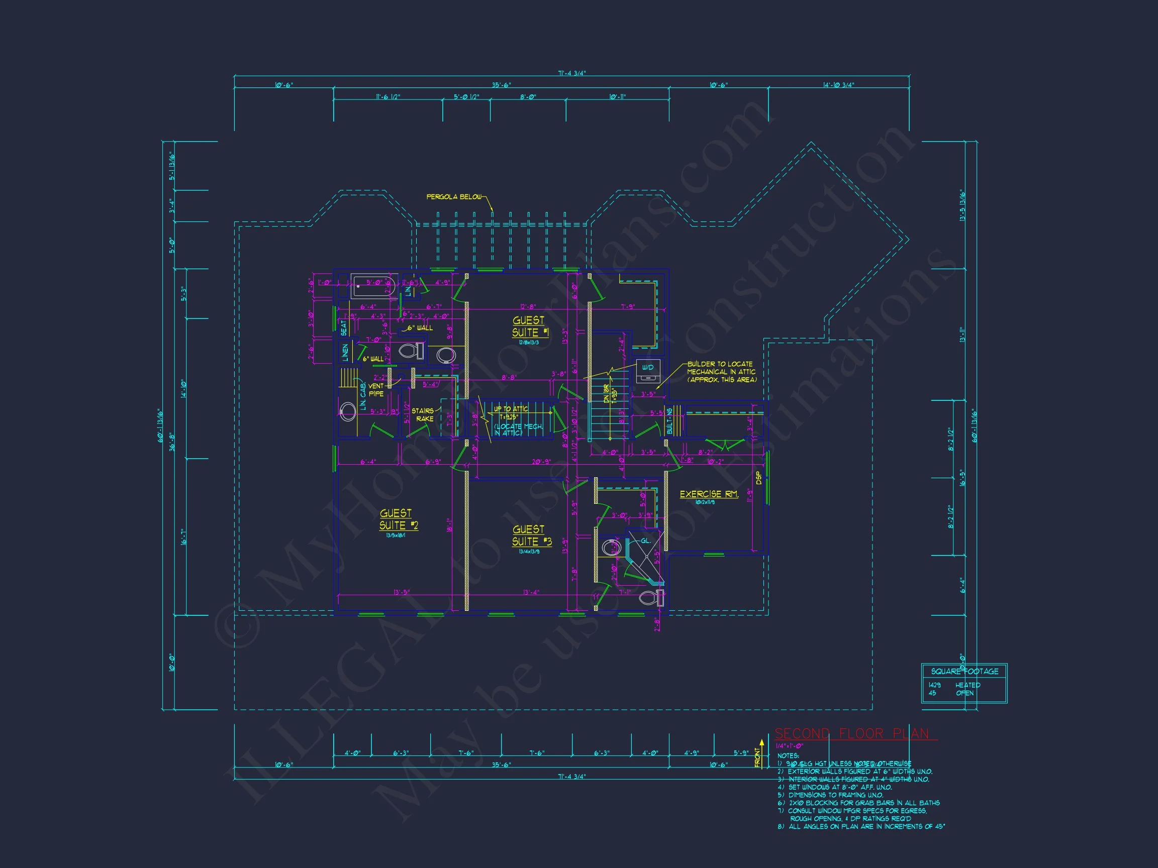 8-1756 HOUSE PLAN -3,951 heated sq. ft., 4 bedrooms, 3 baths, a 3-car garage, wraparound porch 10 Explore 3951 Sq. Ft. Colonial Revival house Plan with 2 Floors