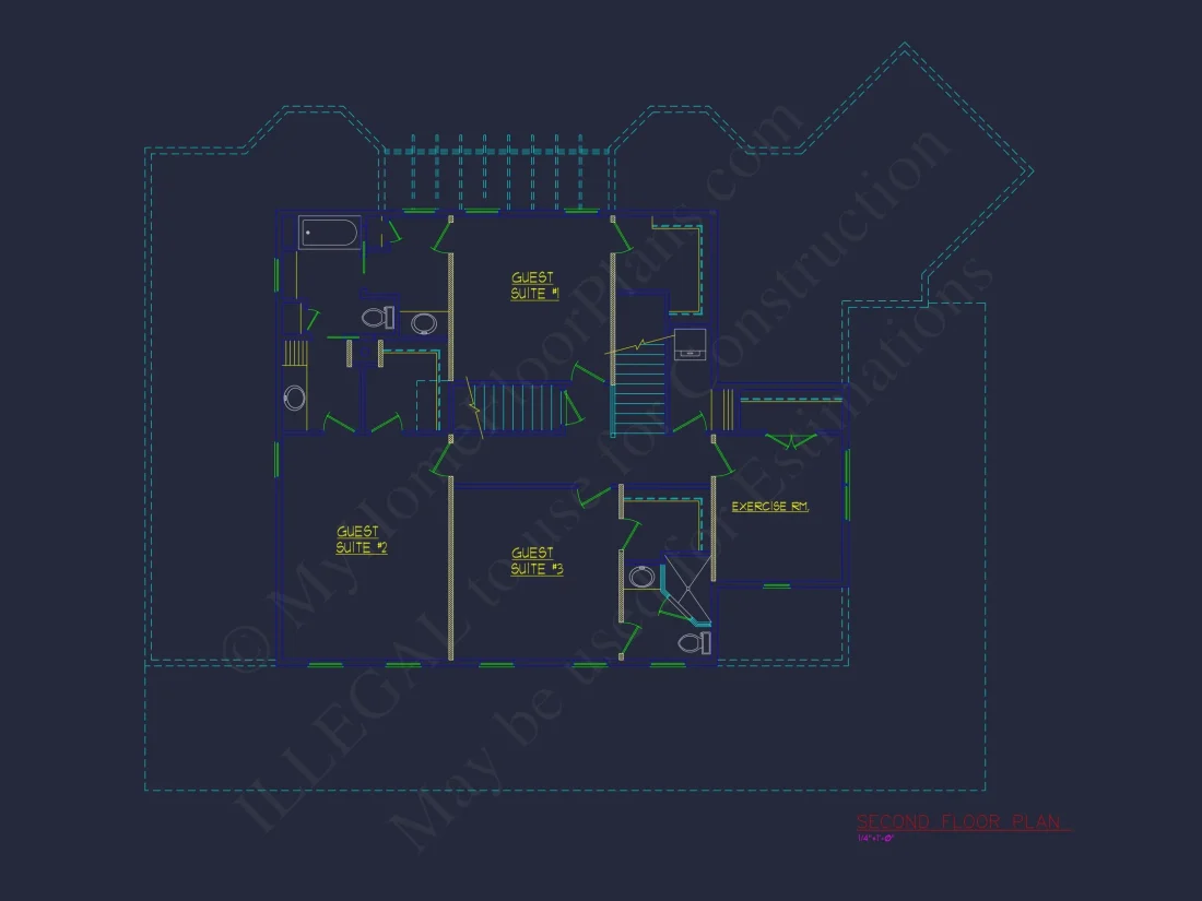 Explore 3951 Sq. Ft. Colonial Revival house Plan with 2 Floors