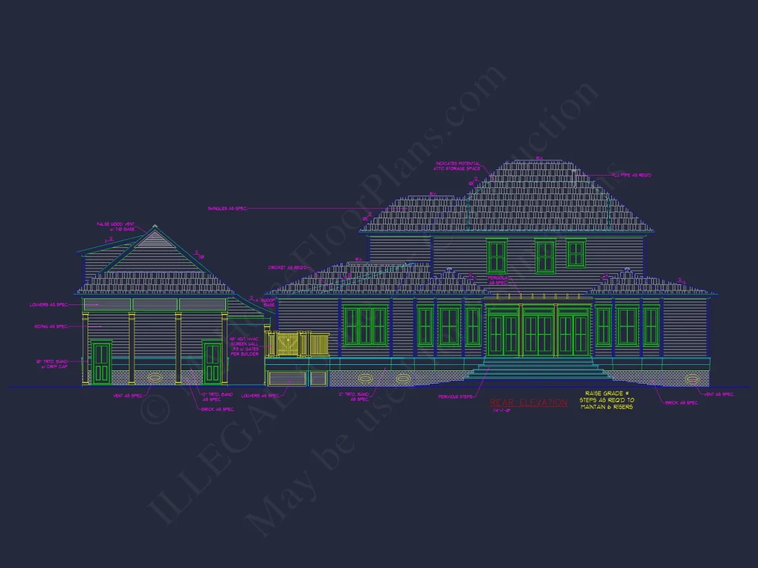 Explore 3951 Sq. Ft. Colonial Revival house Plan with 2 Floors