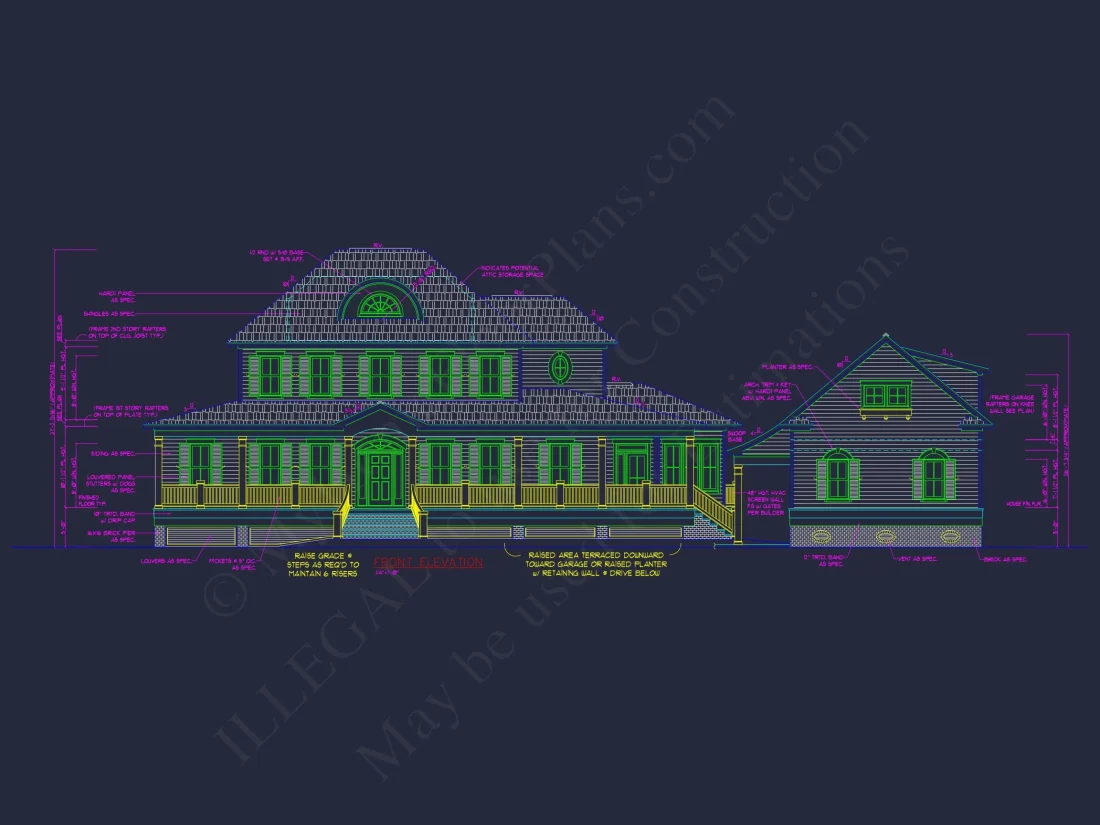 Explore 3951 Sq. Ft. Colonial Revival house Plan with 2 Floors