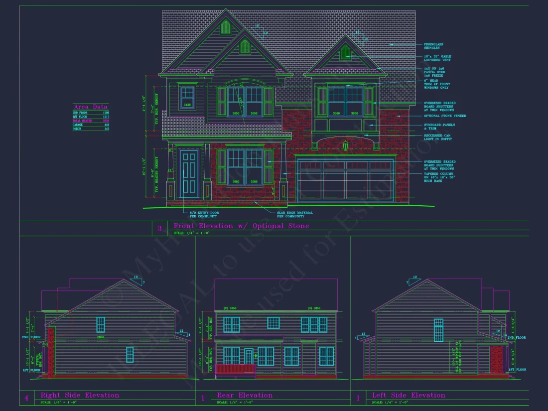 Classic Suburban house Floor Plan – CAD Designs & Blueprint