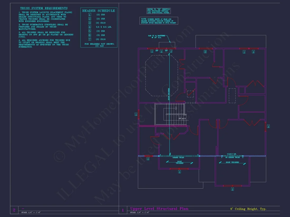 Modern Suburban house Plan - 2-Story Blueprint with CAD Designs