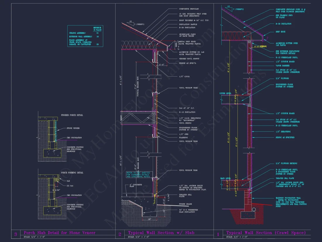 Modern Suburban house Plan - 2-Story Blueprint with CAD Designs
