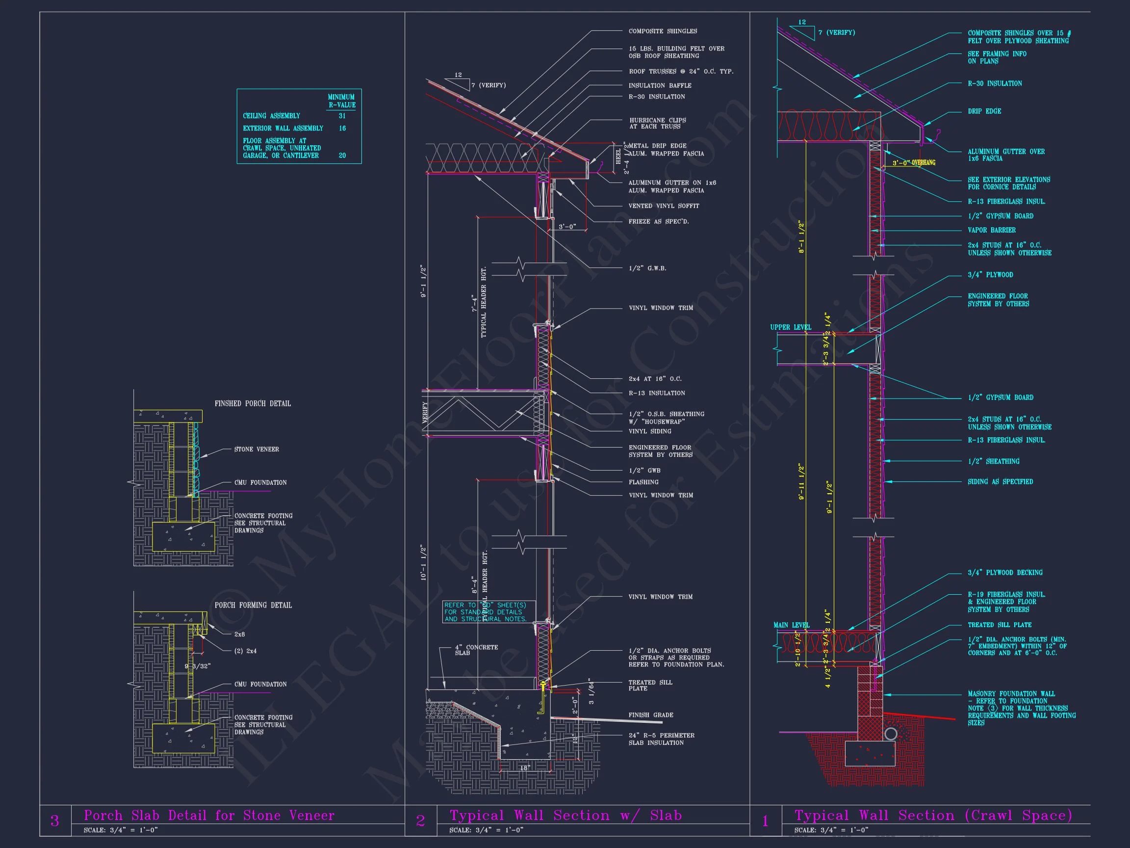 Modern Suburban house Plan - 2-Story Blueprint with CAD Designs
