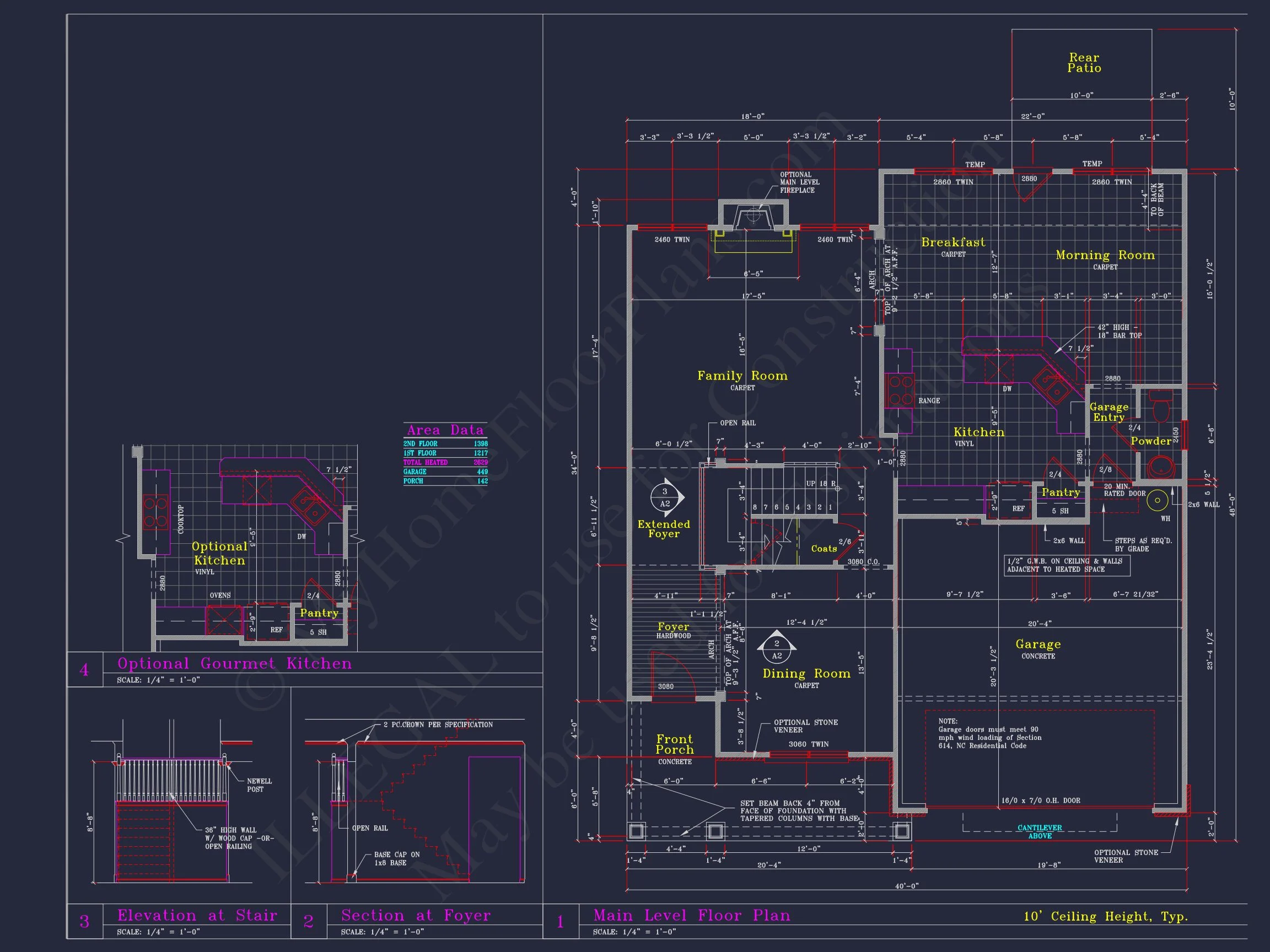 Modern Suburban house Plan - 2-Story Blueprint with CAD Designs