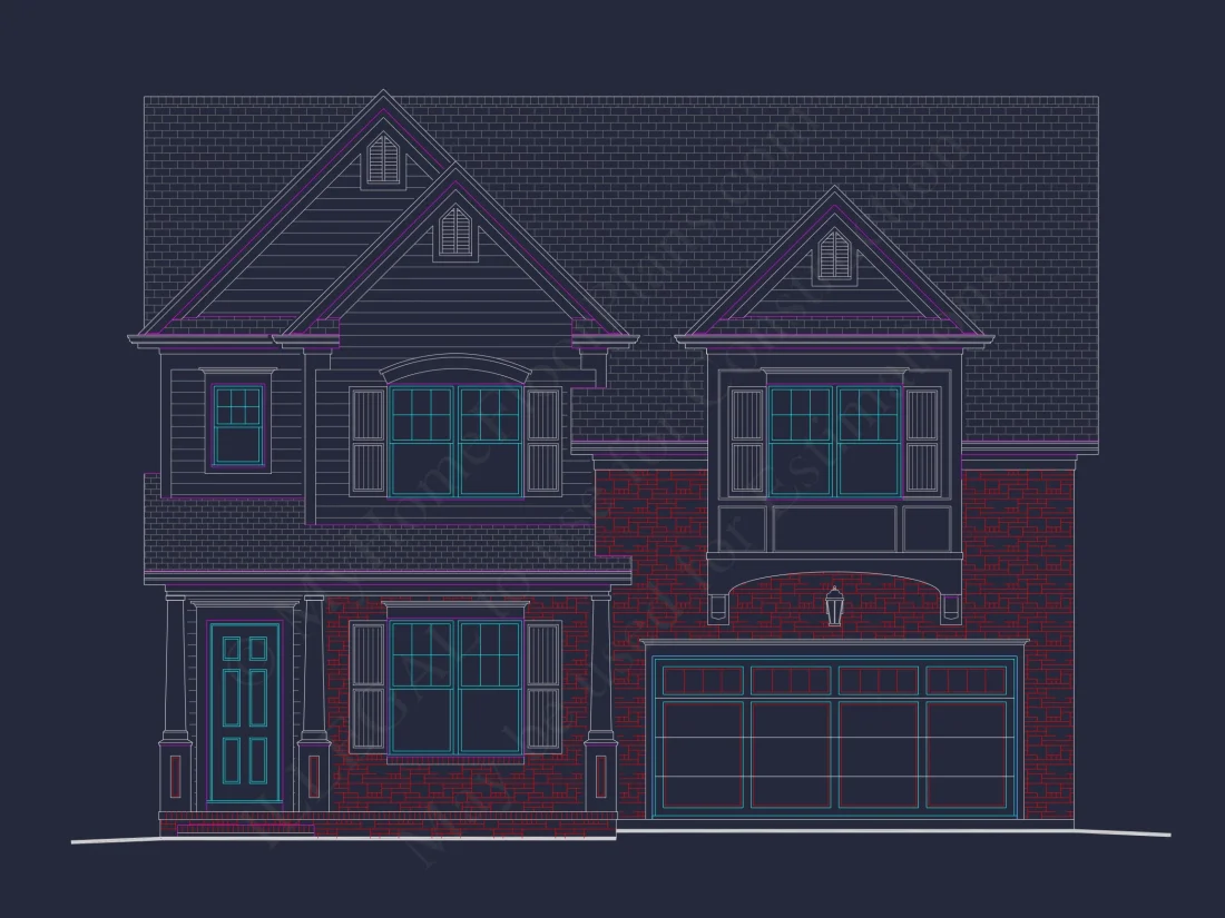 Modern Suburban house Plan - 2-Story Blueprint with CAD Designs